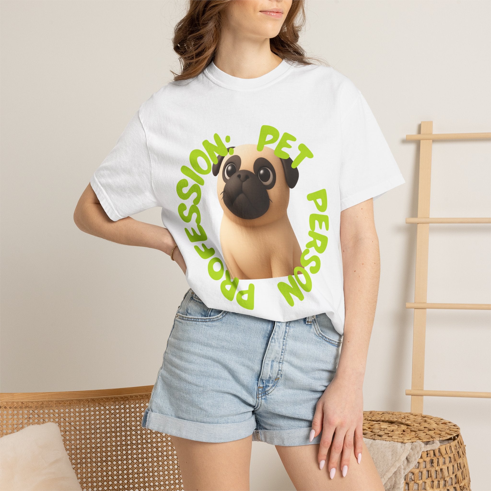 Pet Person T-Shirt — Cute Pug Graphic "Pet Person Profession" Tee