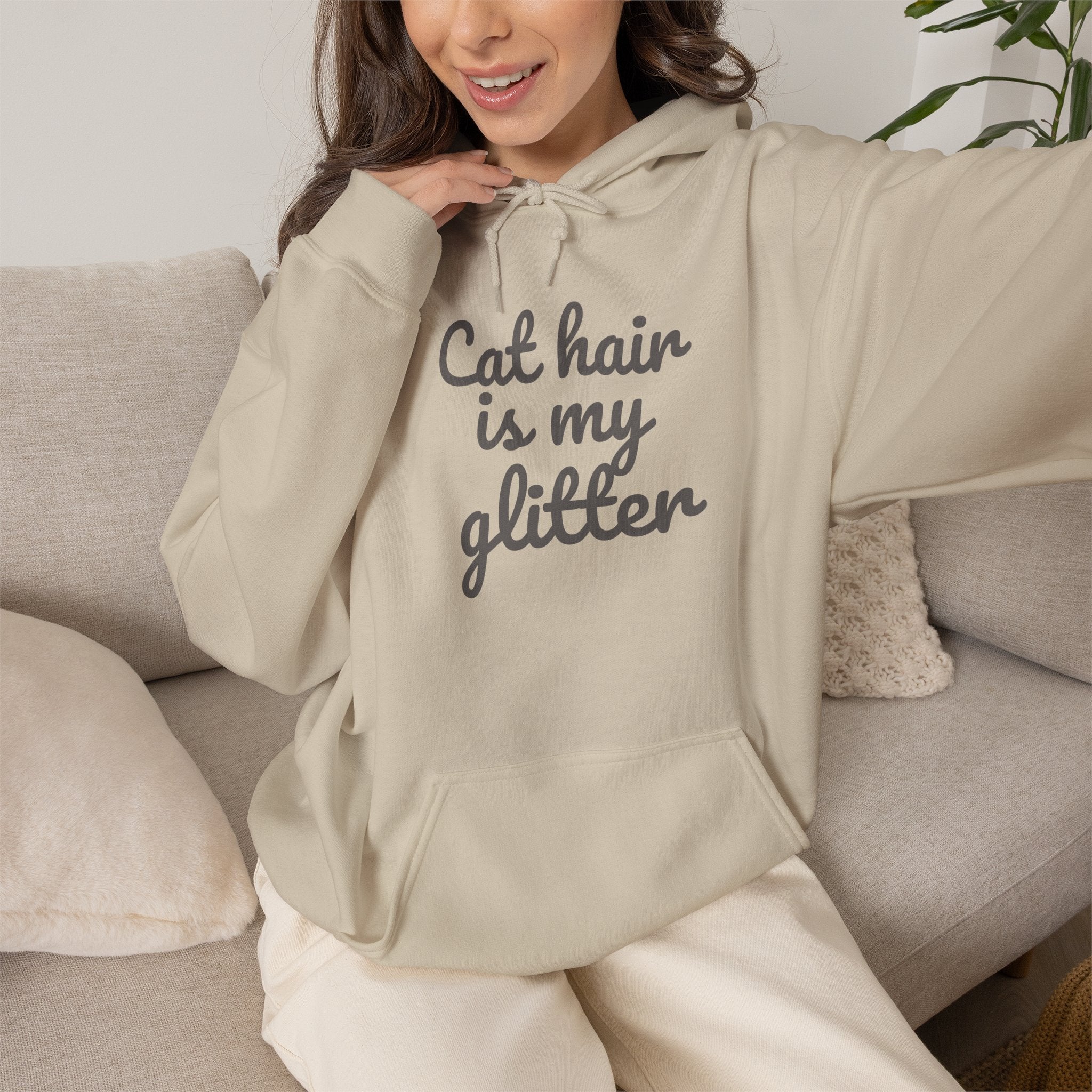 Cat Hair Is My Glitter Hoodie — Funny Cat Lover Pullover