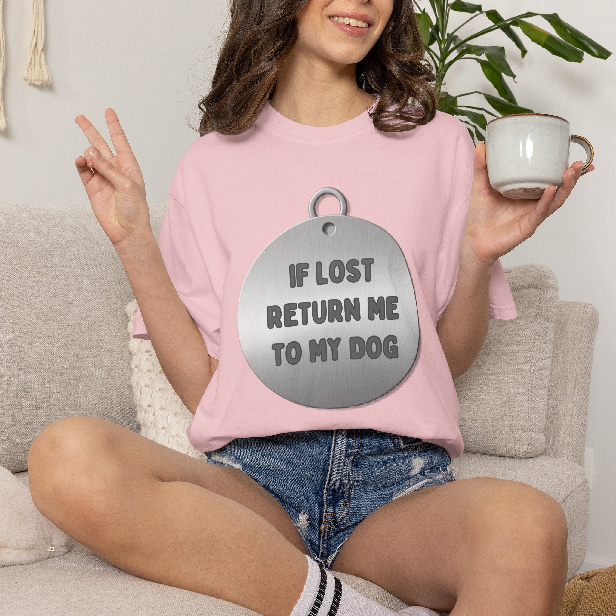 If Lost, Return Me To My Dog T-Shirt - Unisex Garment-Dyed Tee for Dog Lovers