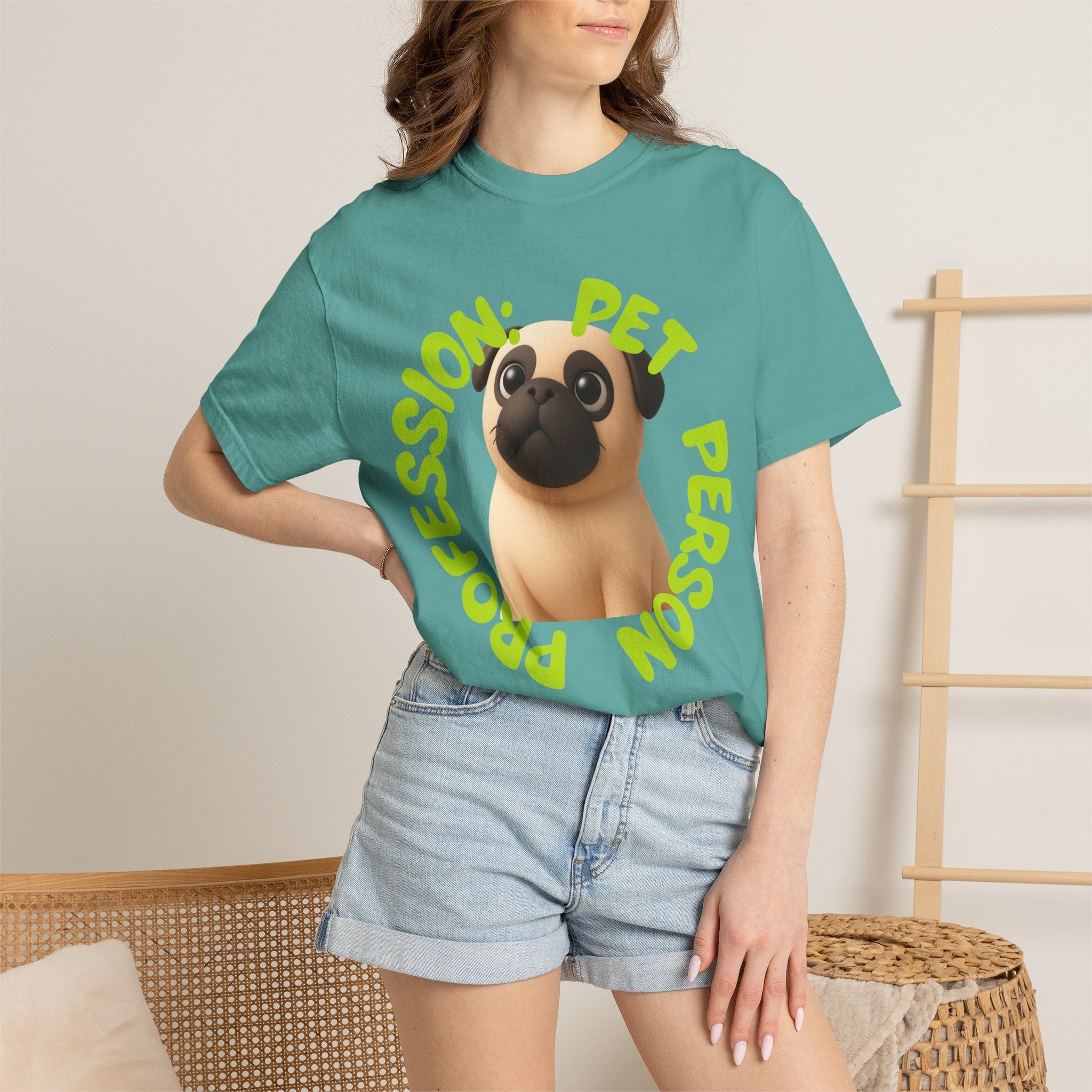 Pet Person T-Shirt — Cute Pug Graphic "Pet Person Profession" Tee