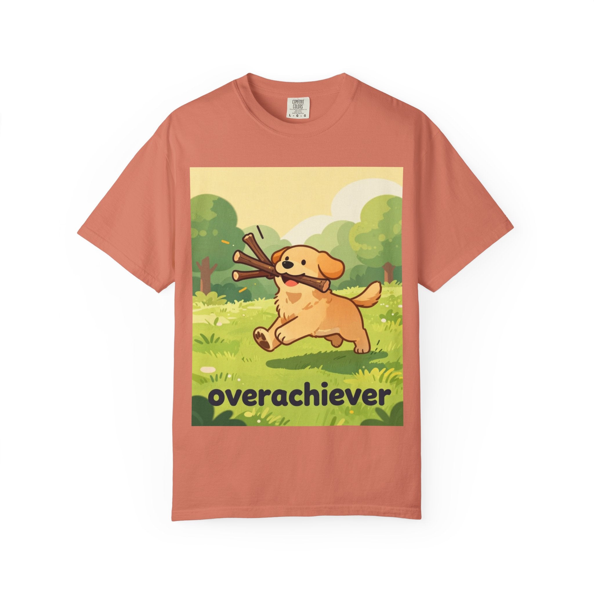 Overachiever Dog T-Shirt — Cute Golden Retriever Fetch Graphic Tee