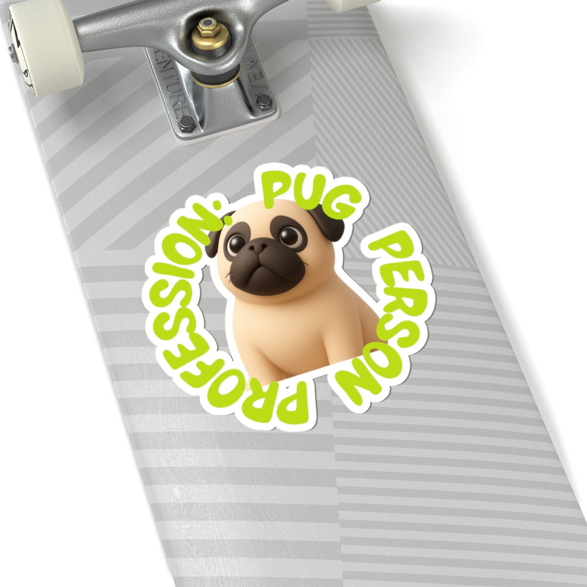 Pug Person Profession Sticker — Cute Kiss-Cut Pug Laptop Decal