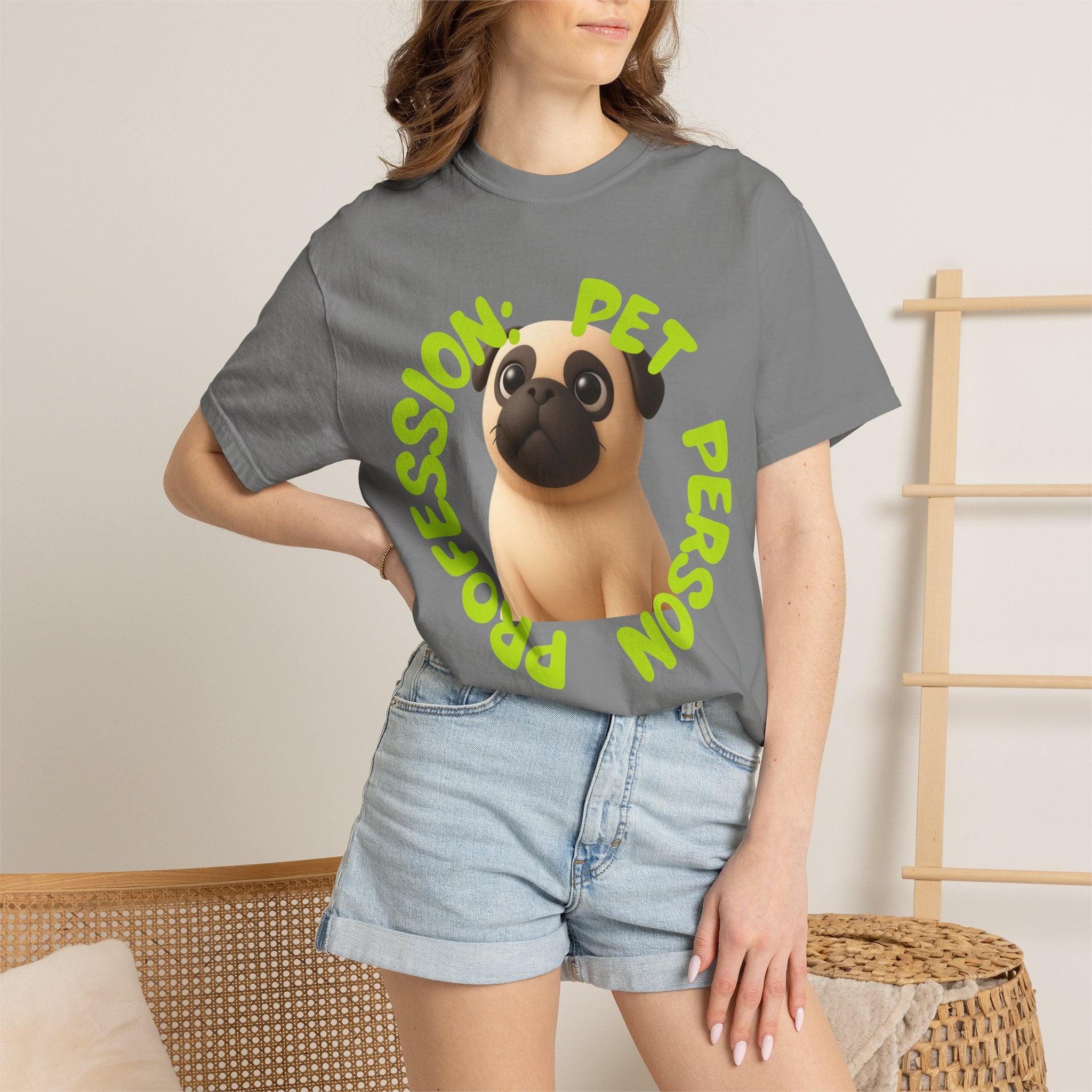 Pet Person T-Shirt — Cute Pug Graphic "Pet Person Profession" Tee