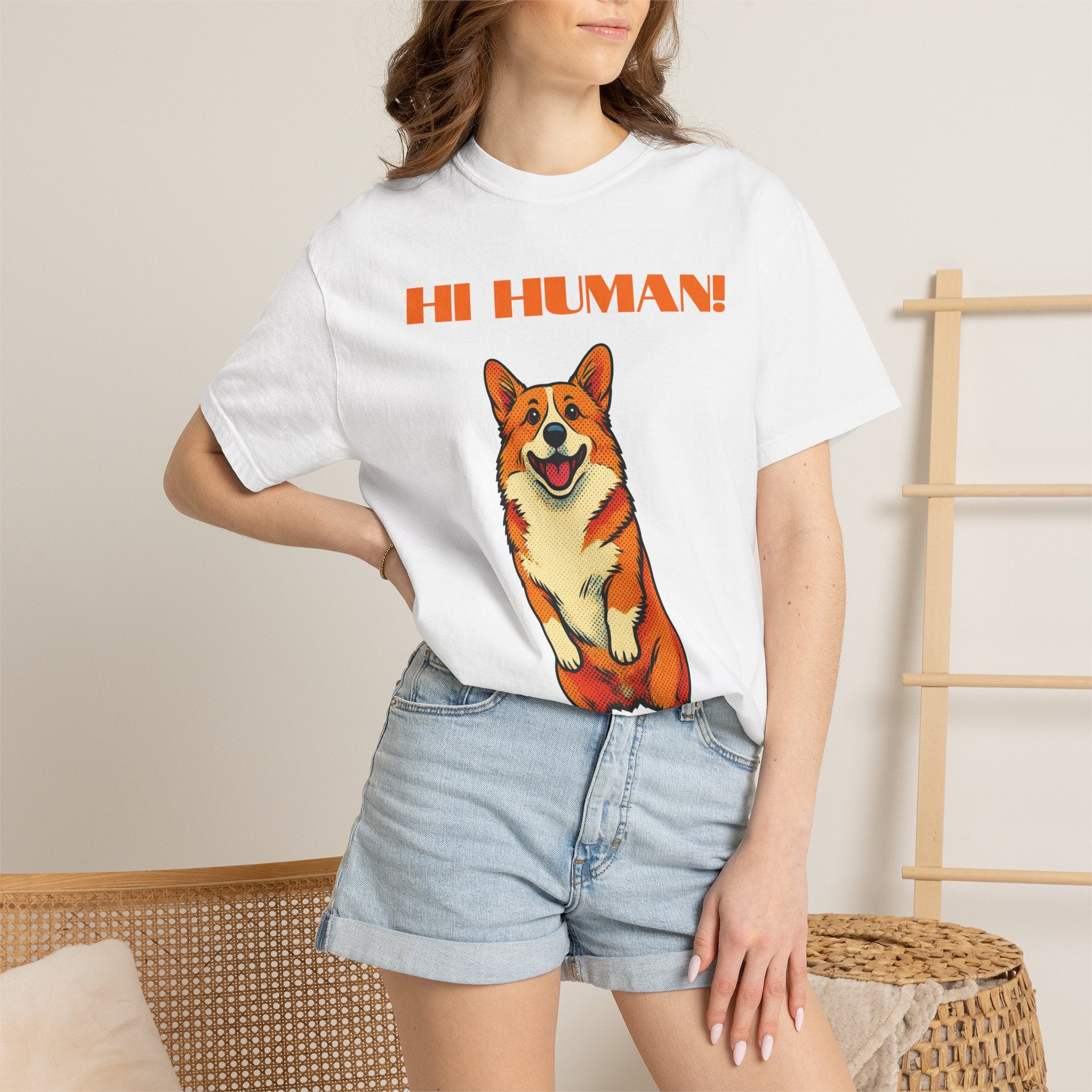 Hi Human! Corgi T-Shirt — Cute Dog Graphic Tee for Dog Lovers