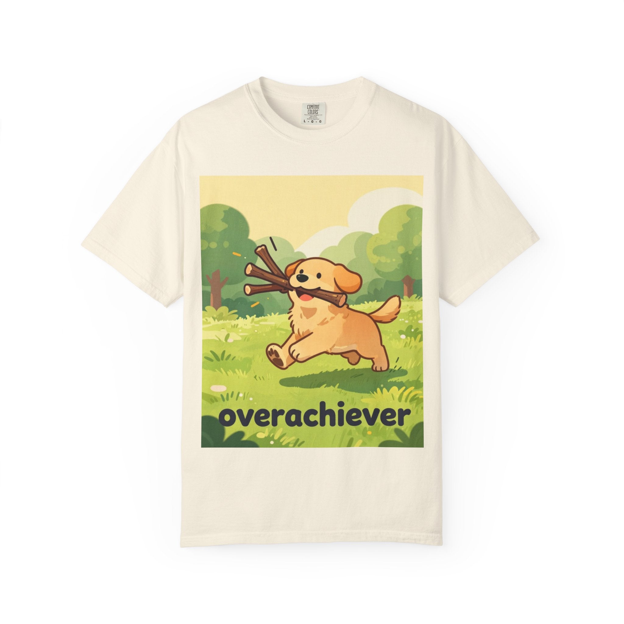 Overachiever Dog T-Shirt — Cute Golden Retriever Fetch Graphic Tee