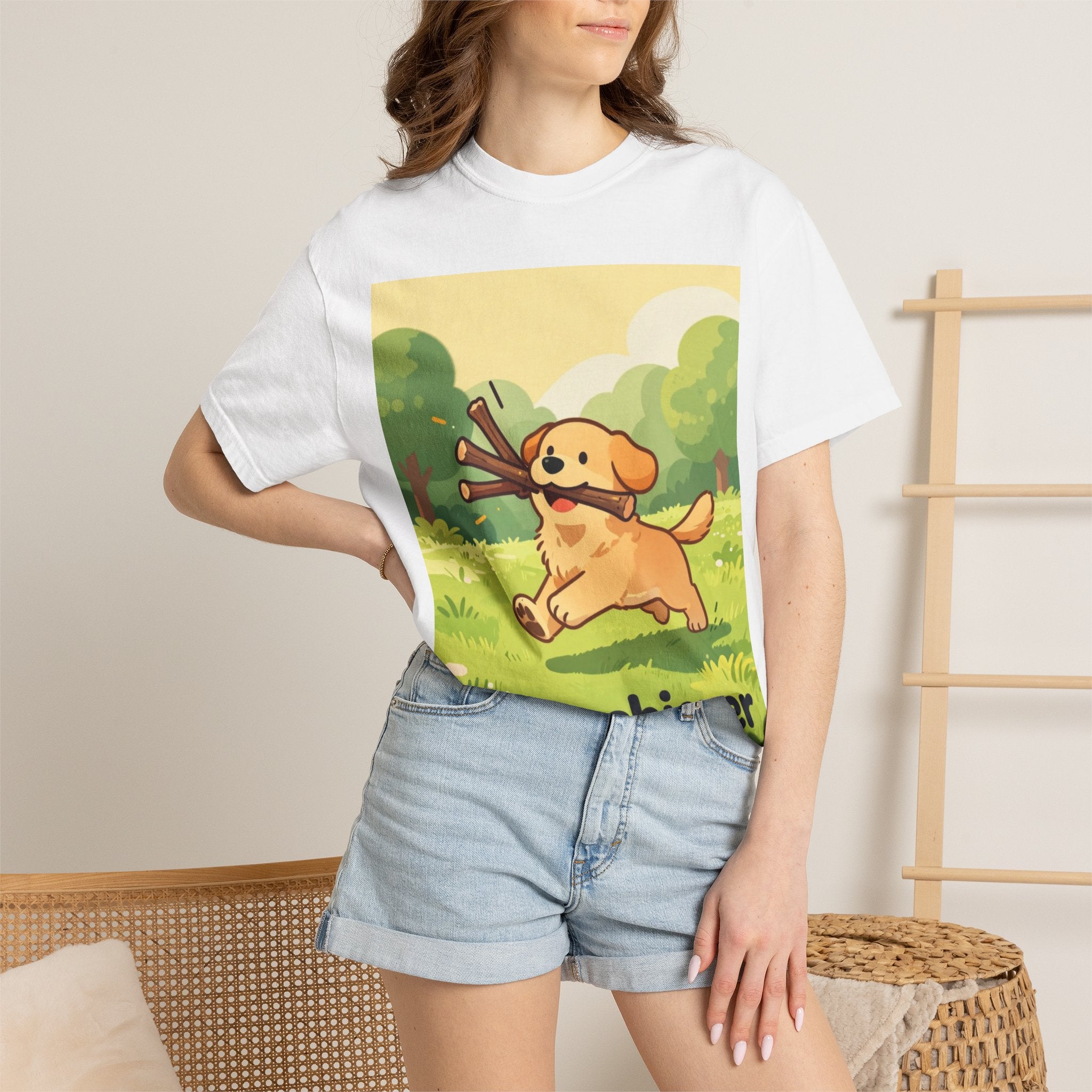 Overachiever Dog T-Shirt — Cute Golden Retriever Fetch Graphic Tee