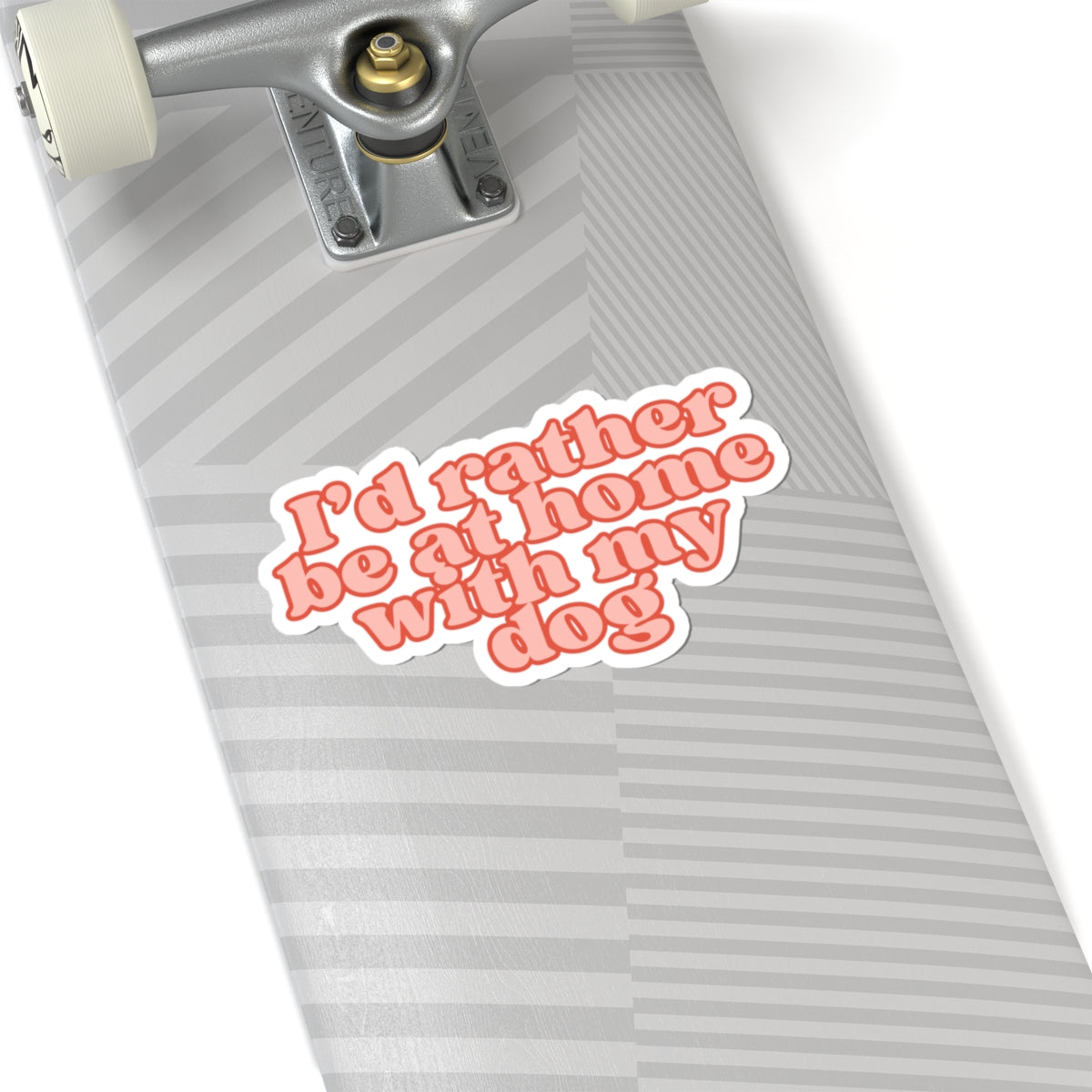 I’d Rather Be at Home With My Dog Kiss-Cut Sticker | Cute Retro Dog Lover Laptop Decal | Funny Pet Owner Vinyl Sticker