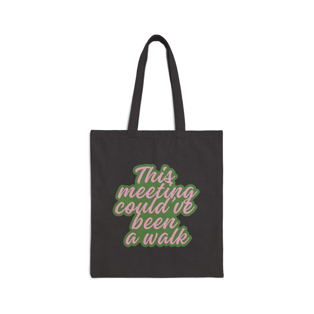 This Meeting Could've Been a Walk" Cotton Canvas Tote Bag | Funny Dog Mom Gift, Lightweight Shoulder Bag for Dog Lovers