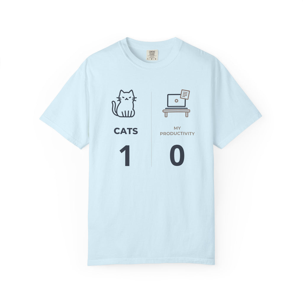 Cats 1, Productivity 0 T-Shirt — Funny Cat Lover Graphic Tee