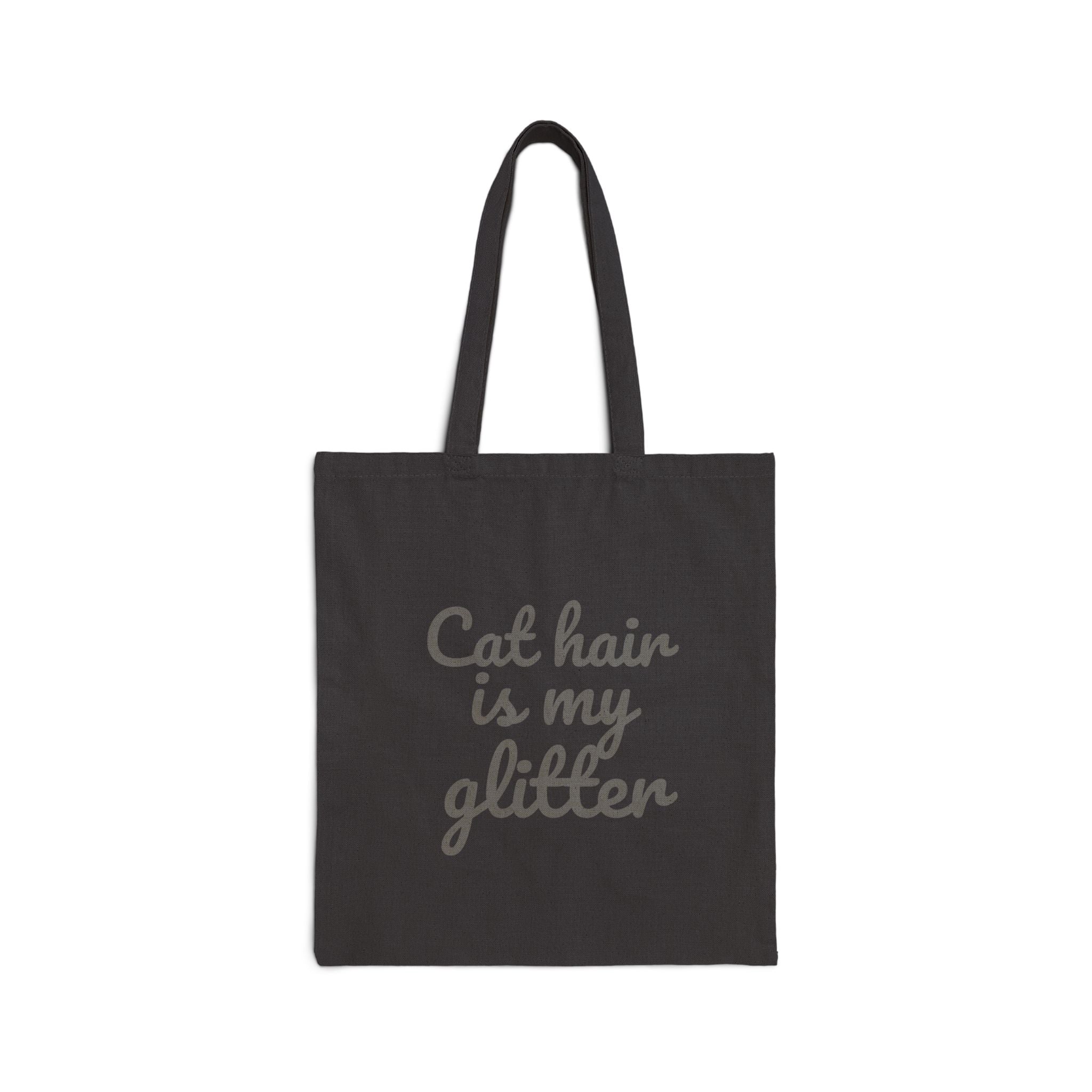 Tote Bag — "Cat Hair Is My Glitter" Canvas Grocery & Cat Lover Tote