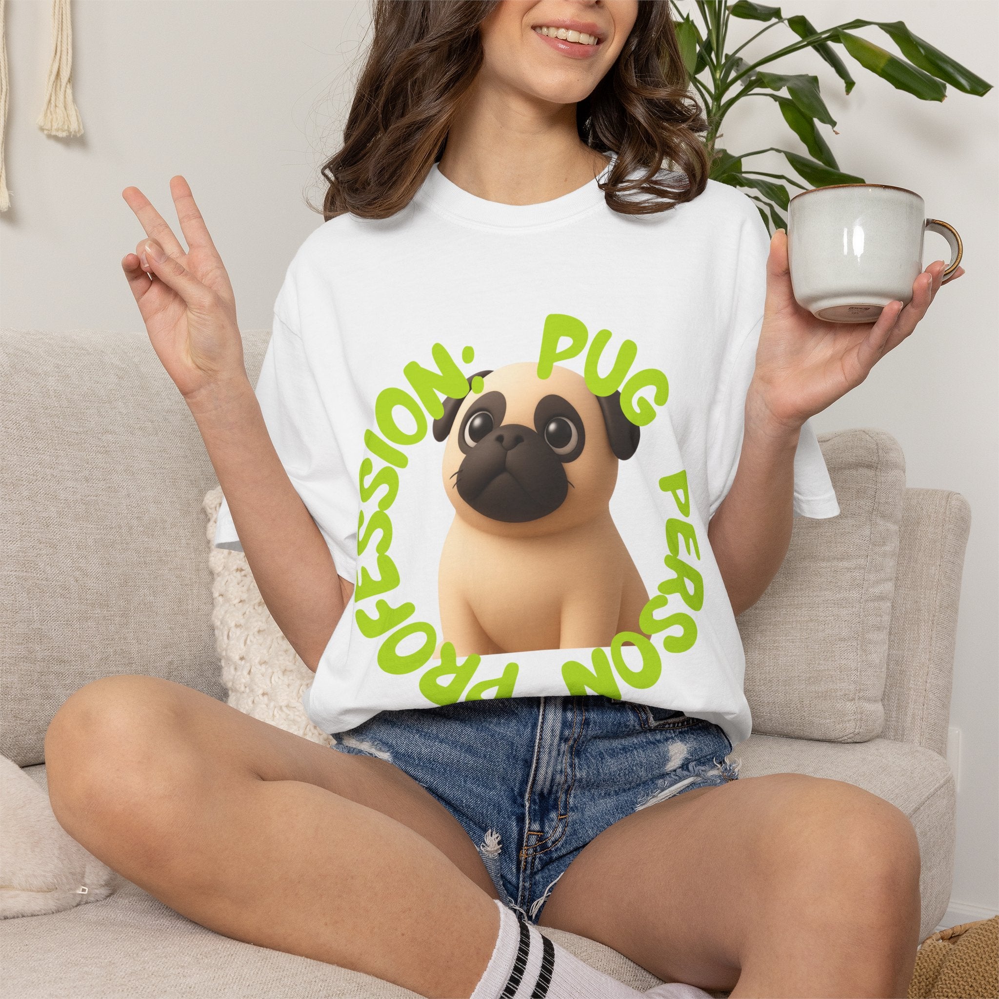 Pug Person Graphic T-Shirt — "Pug Person" Cute Cartoon Pug Tee