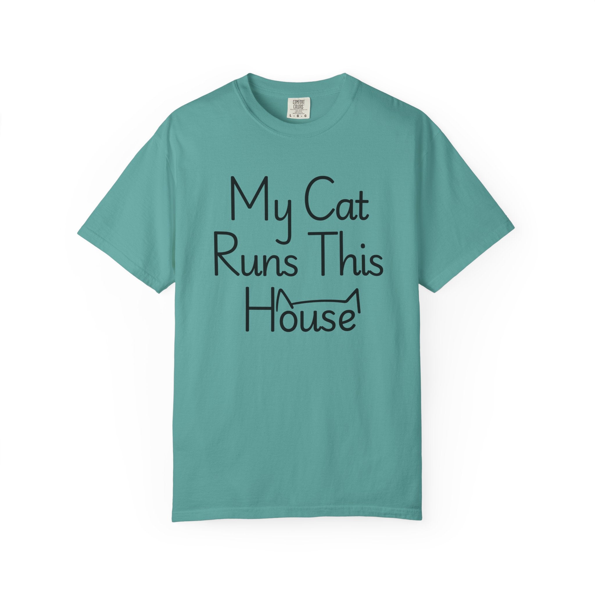 My Cat Runs This House T-Shirt — Funny Cat Lover Tee