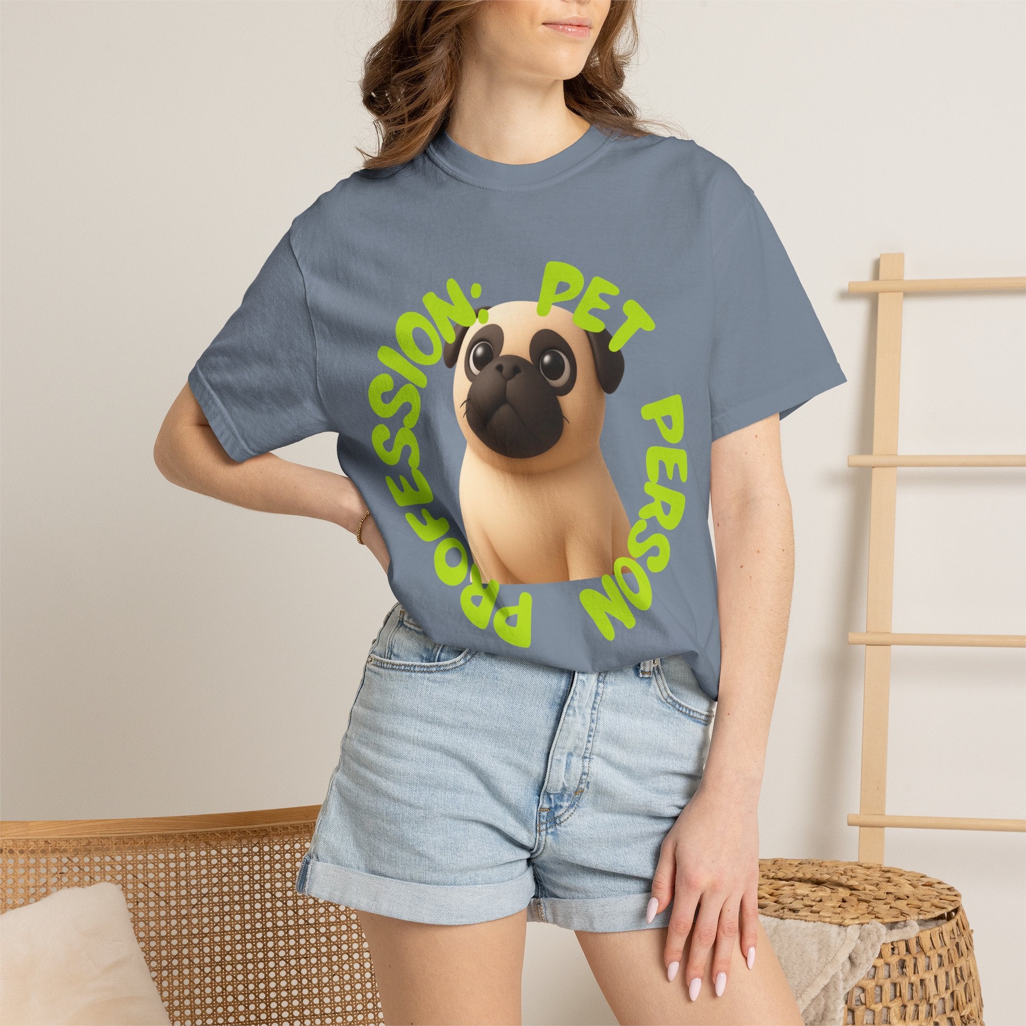 Pet Person T-Shirt — Cute Pug Graphic "Pet Person Profession" Tee