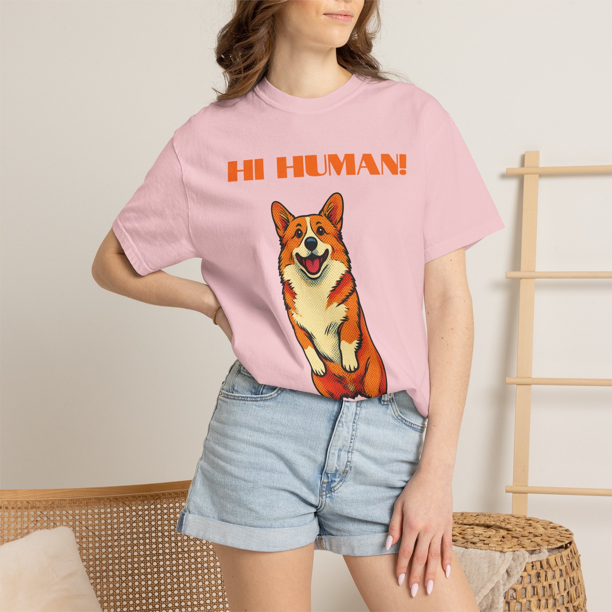 Hi Human! Corgi T-Shirt — Cute Dog Graphic Tee for Dog Lovers
