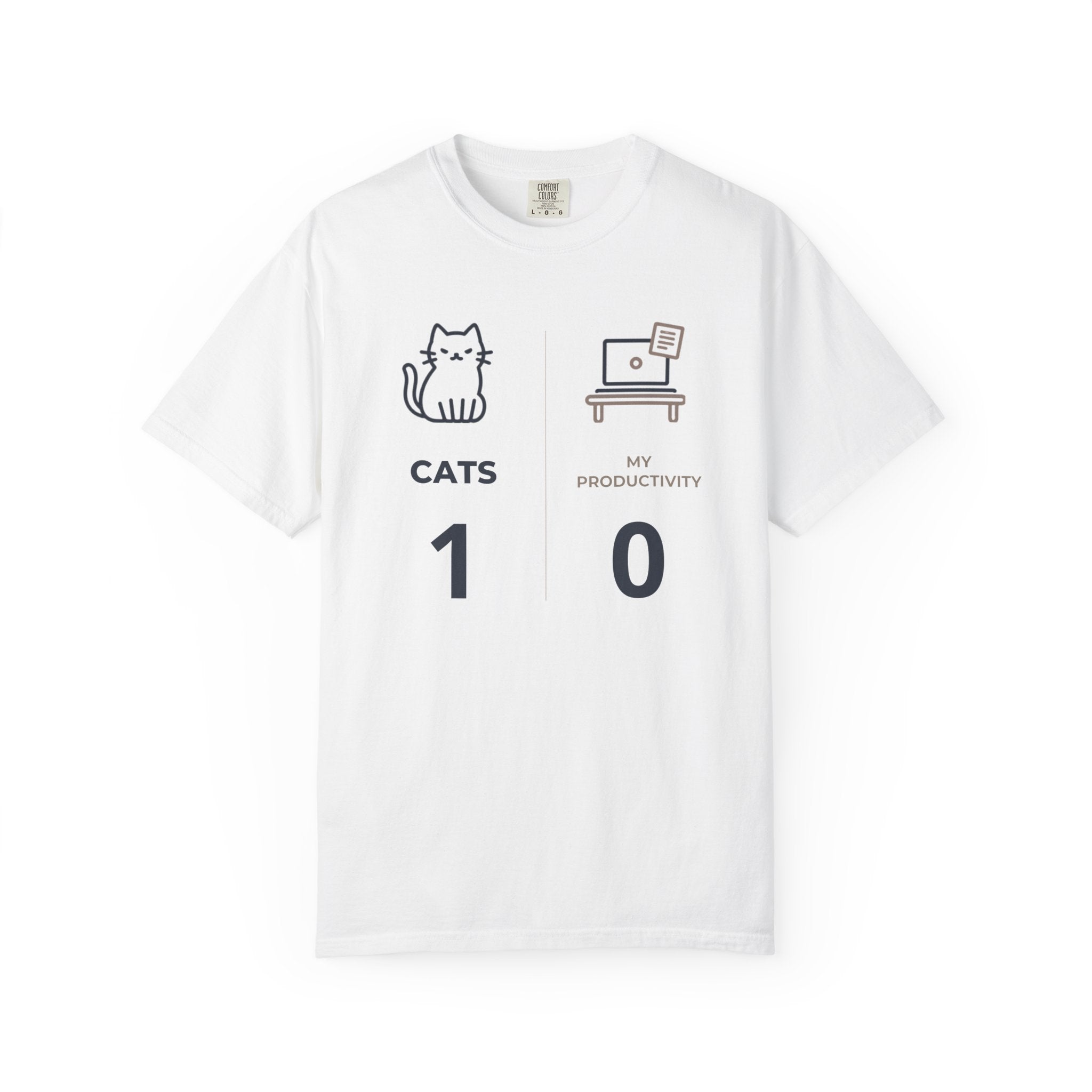 Cats 1, Productivity 0 T-Shirt — Funny Cat Lover Graphic Tee