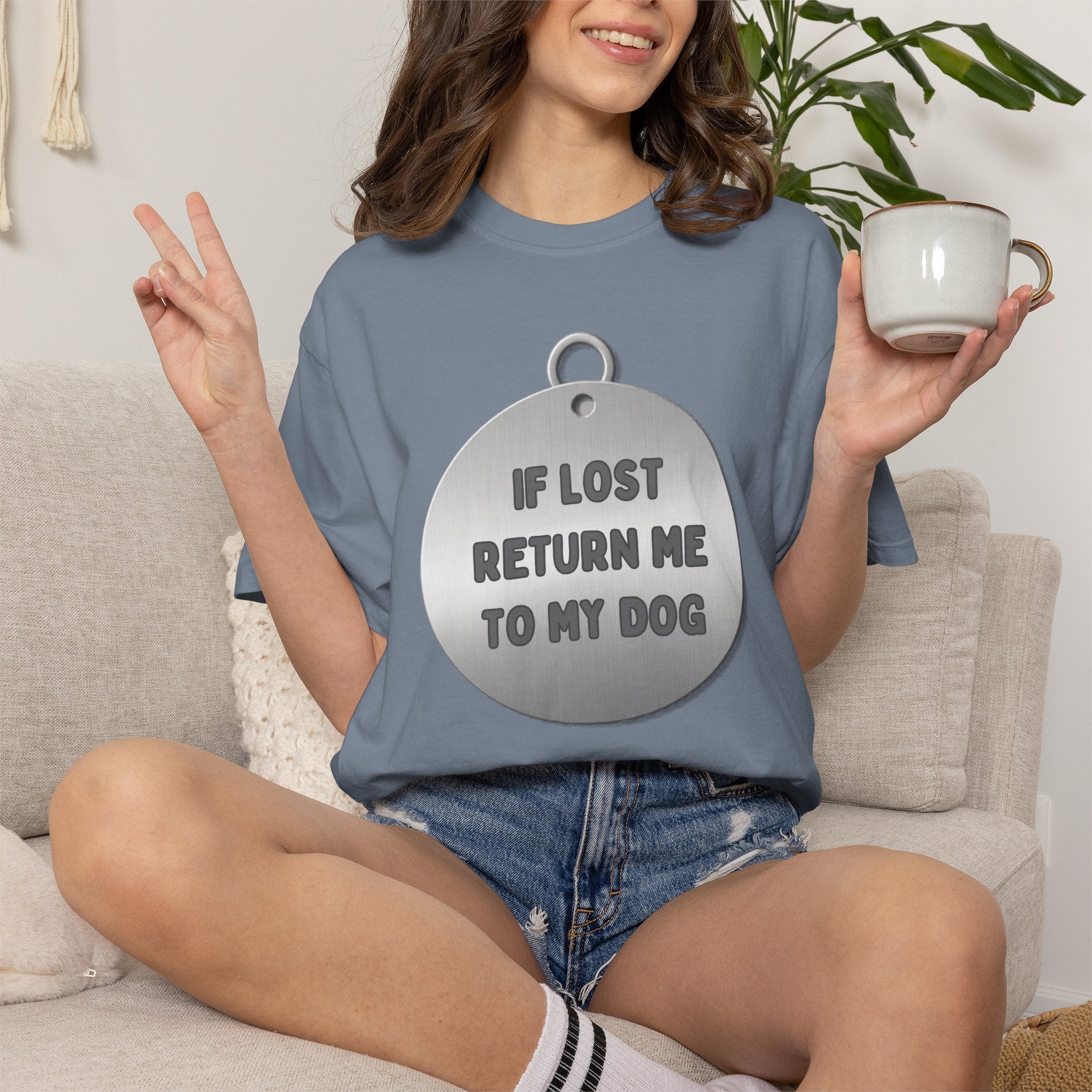 If Lost, Return Me To My Dog T-Shirt - Unisex Garment-Dyed Tee for Dog Lovers