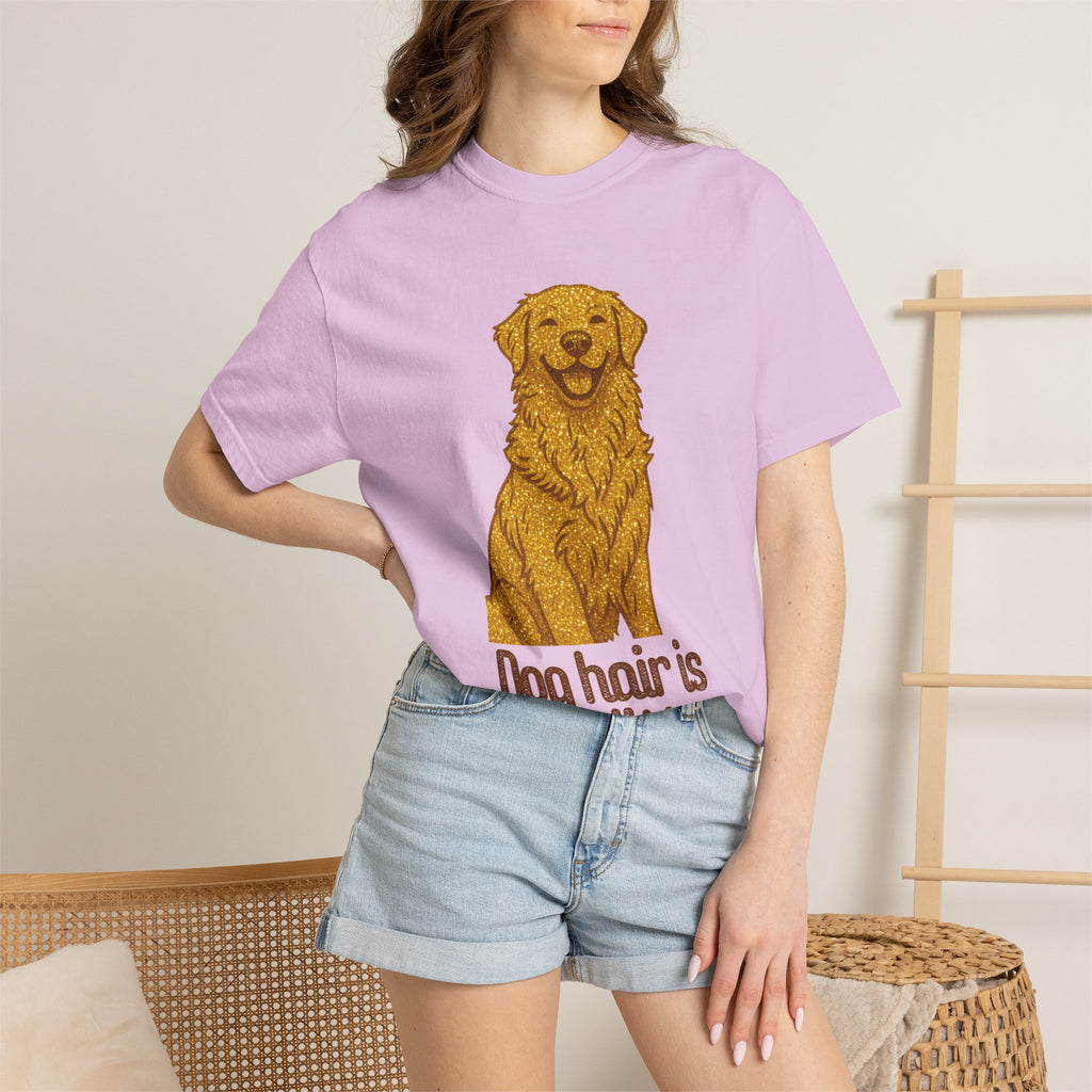 Dog Hair Is My Glitter T-Shirt | Funny Golden Retriever Dog Lover Tee | Cozy Retro Pet Owner Shirt