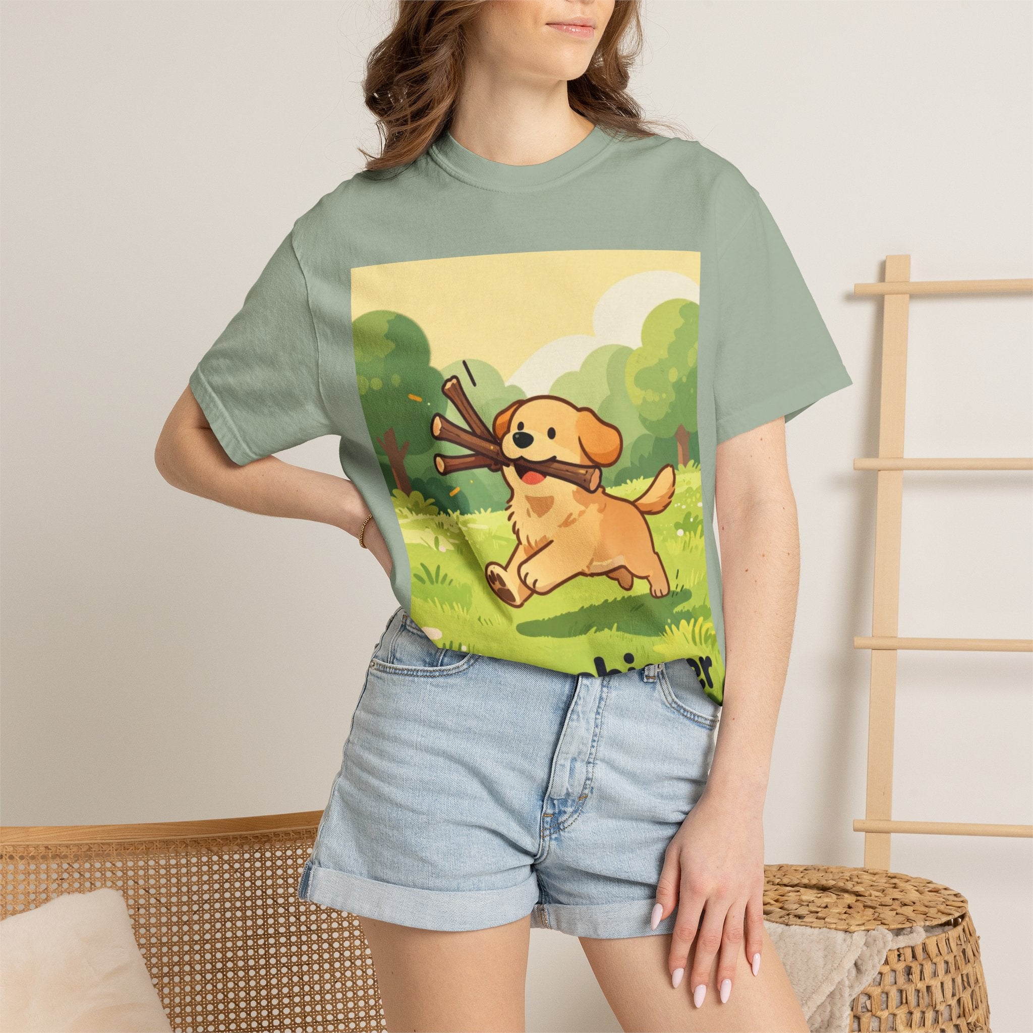 Overachiever Dog T-Shirt — Cute Golden Retriever Fetch Graphic Tee