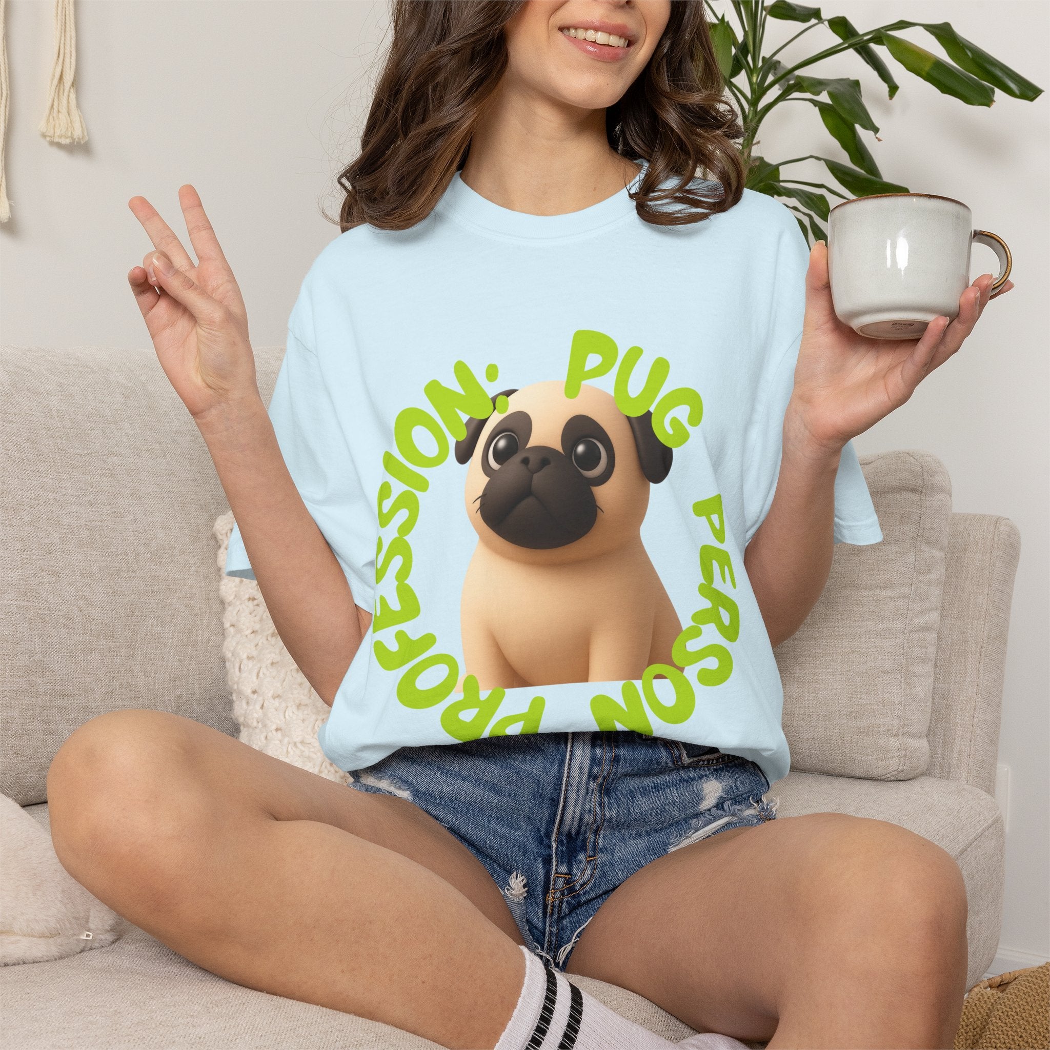 Pug Person Graphic T-Shirt — "Pug Person" Cute Cartoon Pug Tee