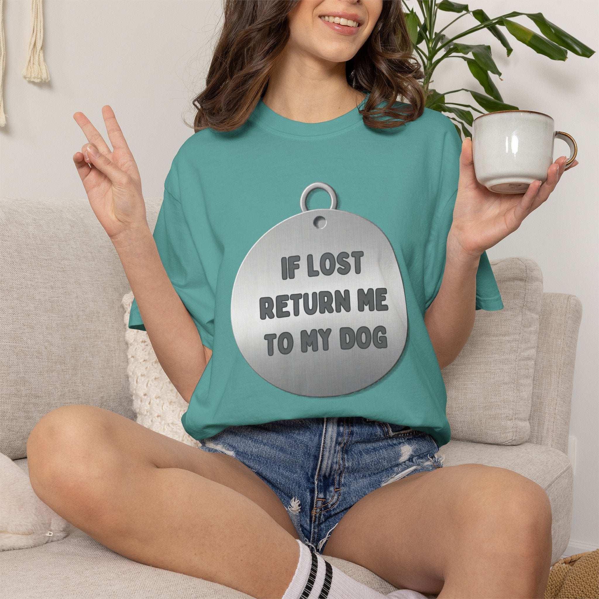 If Lost, Return Me To My Dog T-Shirt - Unisex Garment-Dyed Tee for Dog Lovers