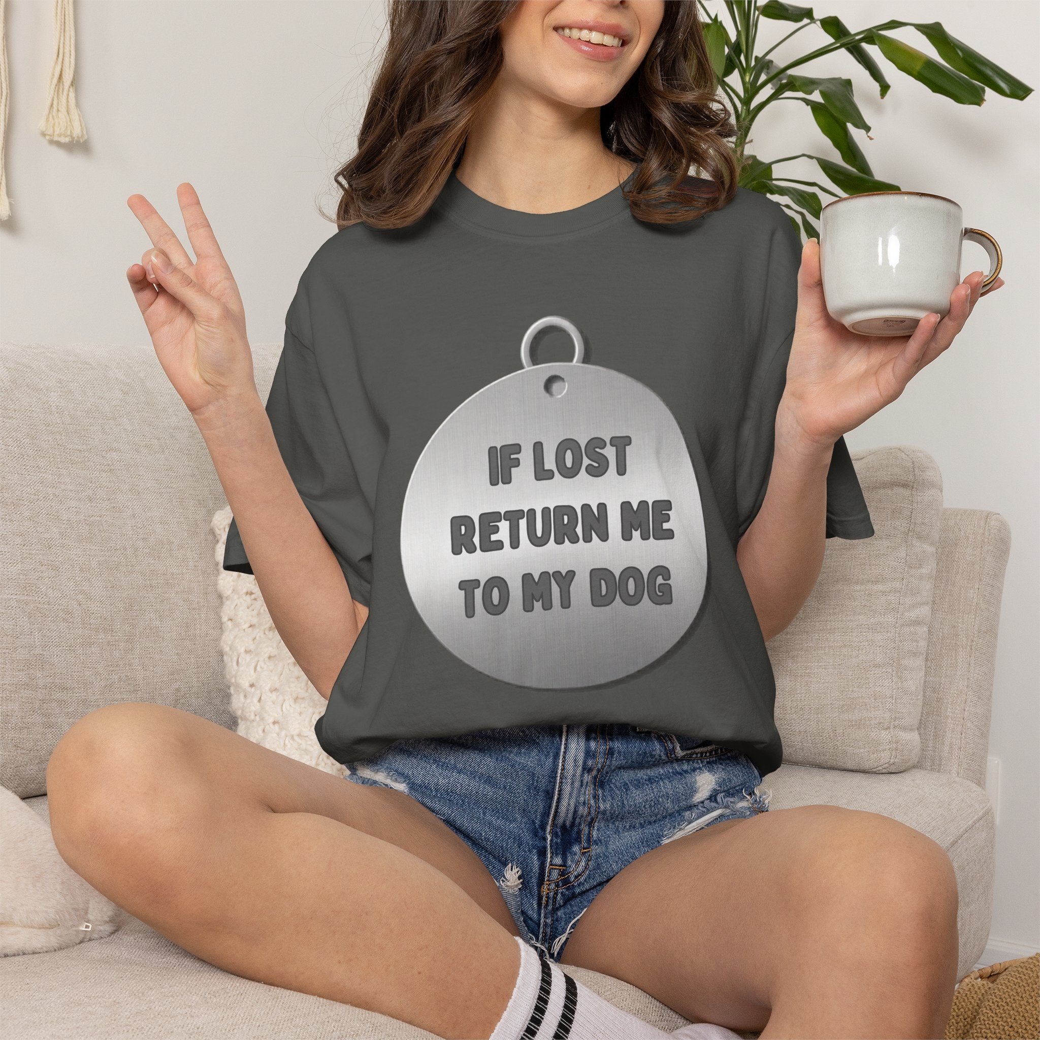 If Lost, Return Me To My Dog T-Shirt - Unisex Garment-Dyed Tee for Dog Lovers