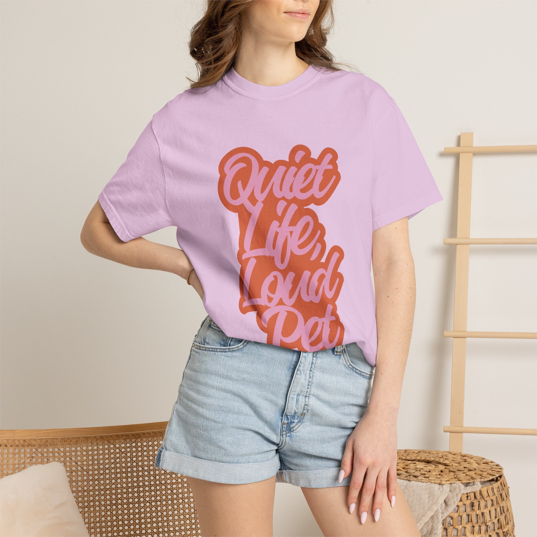 Quiet Life Loud Pet T-Shirt | Funny Pet Lover Graphic Tee | Cozy Retro Dog & Cat Owner Shirt