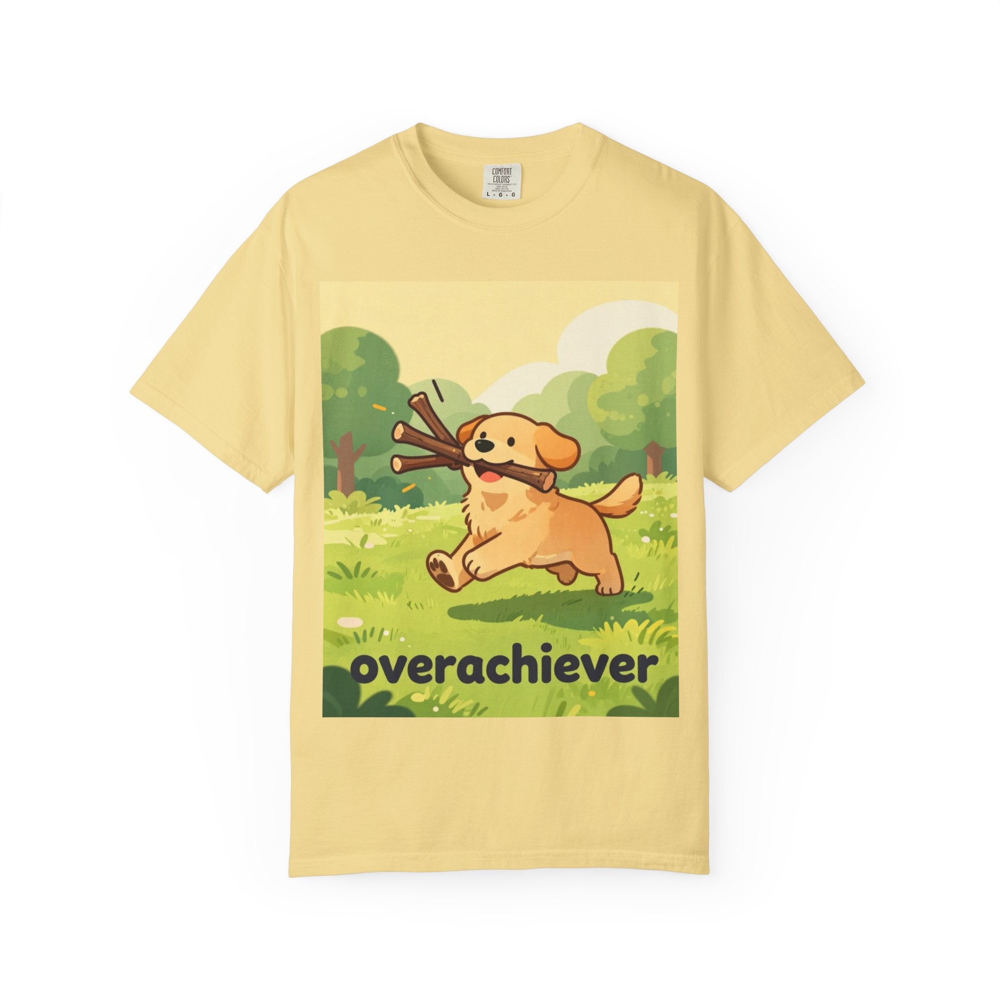Overachiever Dog T-Shirt — Cute Golden Retriever Fetch Graphic Tee
