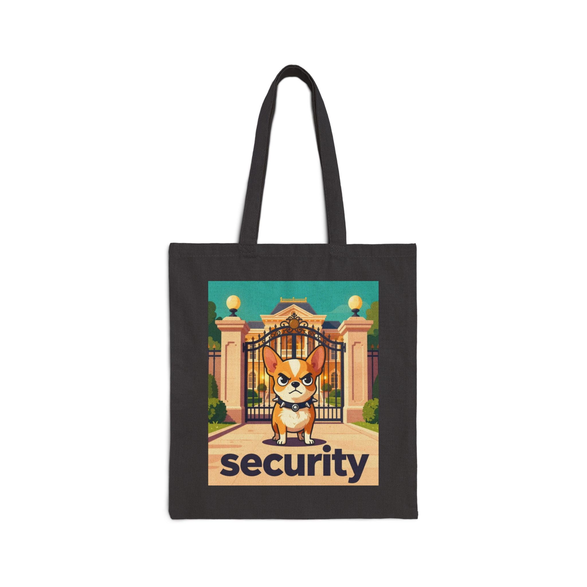Security Corgi Canvas Tote Bag — Cute Guard Dog Market Tote