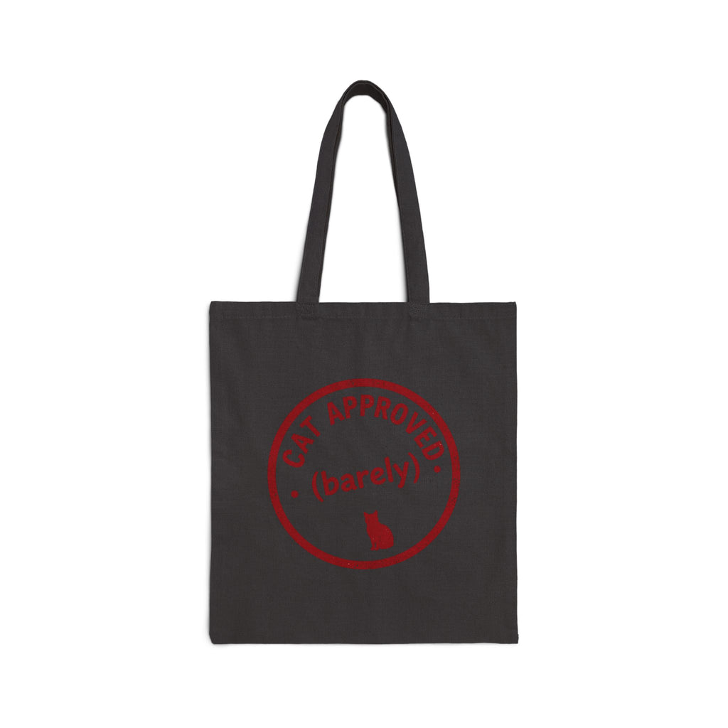 Cat Approved (Barely) Canvas Tote Bag — Funny Cat Lover Grocery Tote