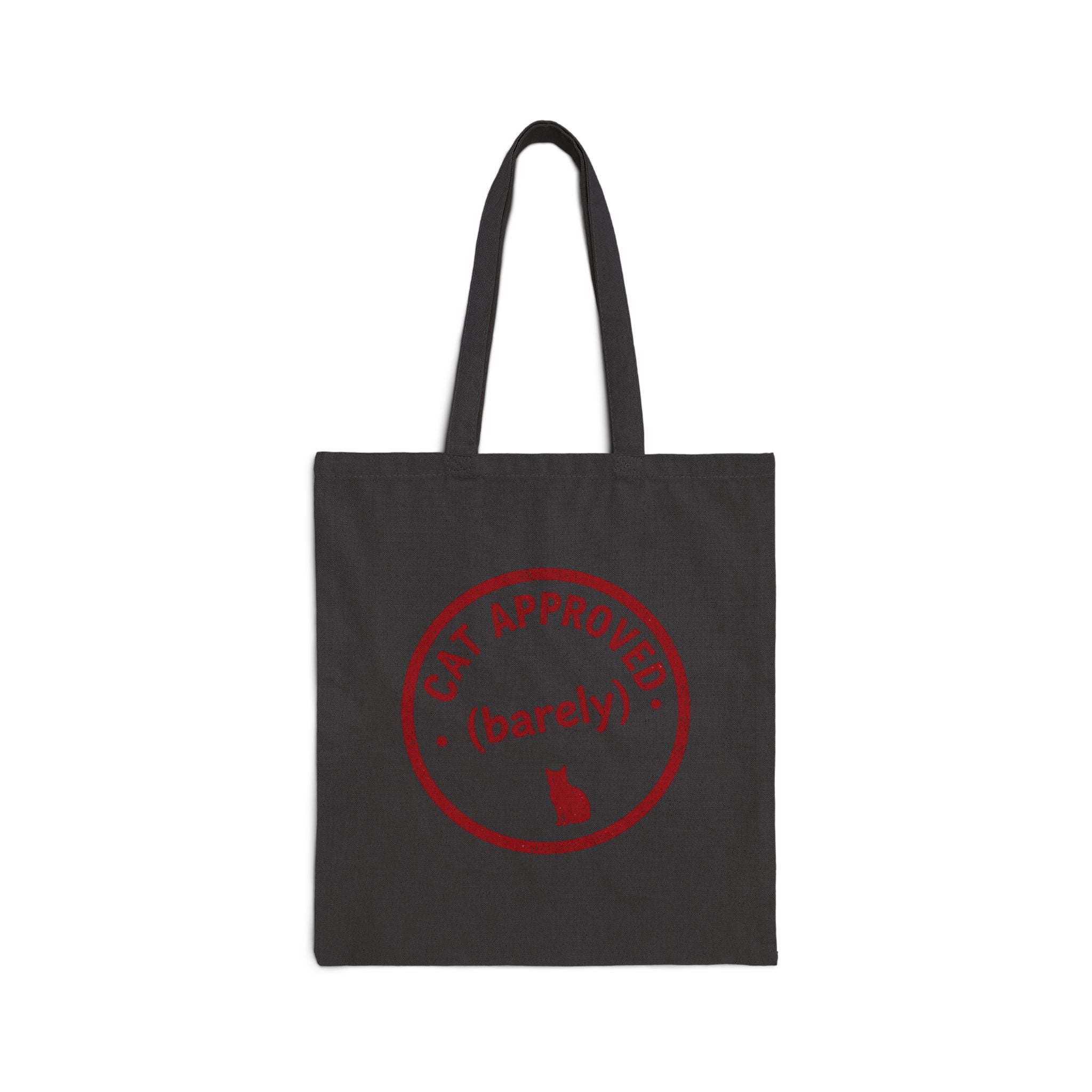 Cat Approved (Barely) Canvas Tote Bag — Funny Cat Lover Grocery Tote