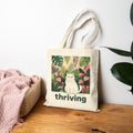Tote Bag — 'Thriving' Cat in Tropical Garden Canvas Tote