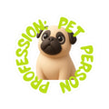 Pet Person Sticker — Cute Pug Kiss-Cut Decal ("Profession: Pet Person")