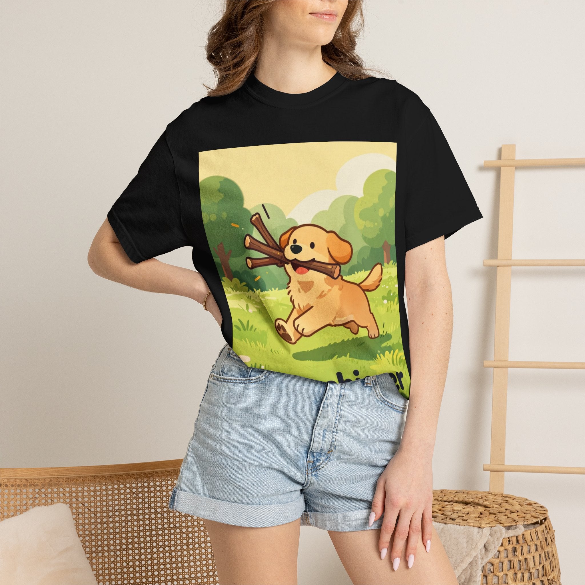 Overachiever Dog T-Shirt — Cute Golden Retriever Fetch Graphic Tee
