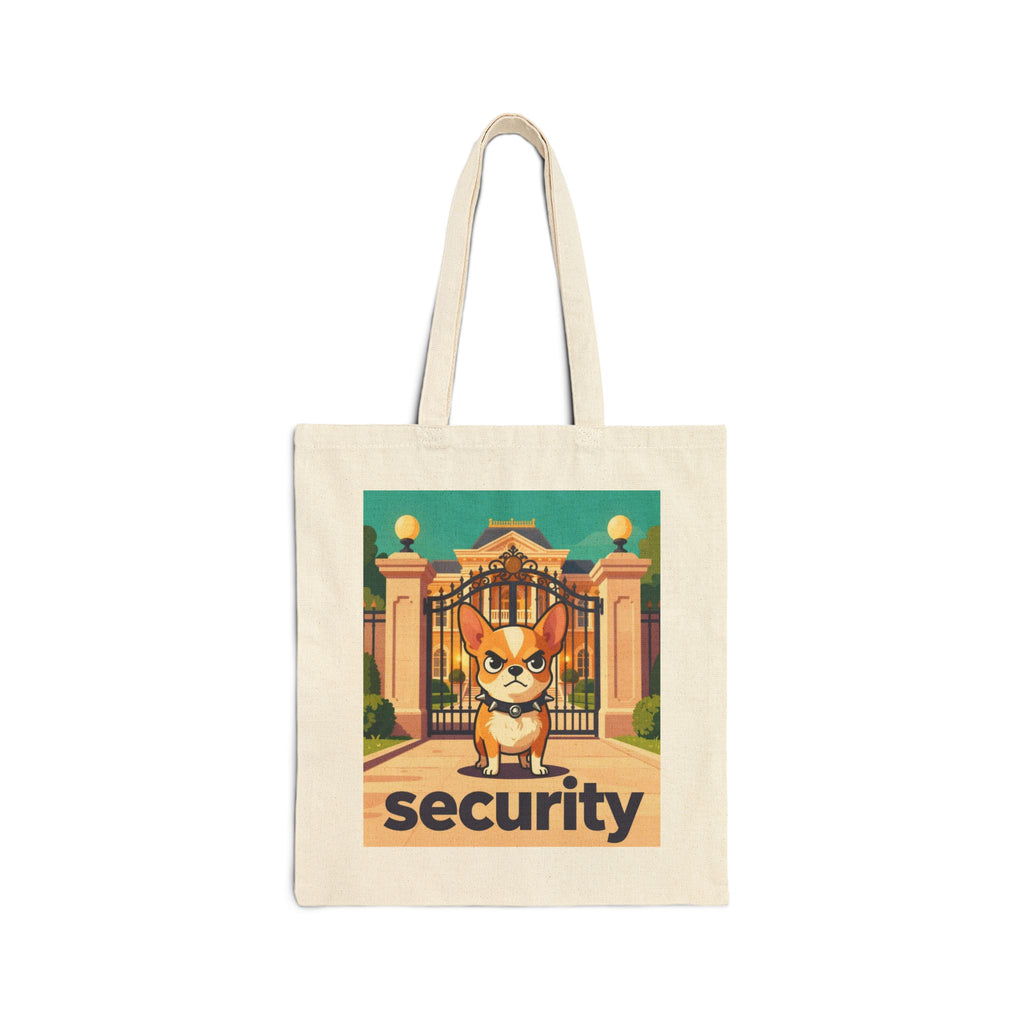 Security Corgi Canvas Tote Bag — Cute Guard Dog Market Tote