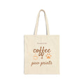Tote Bag — "Powered by Coffee & Paw Prints" Canvas Tote for Pet Lovers