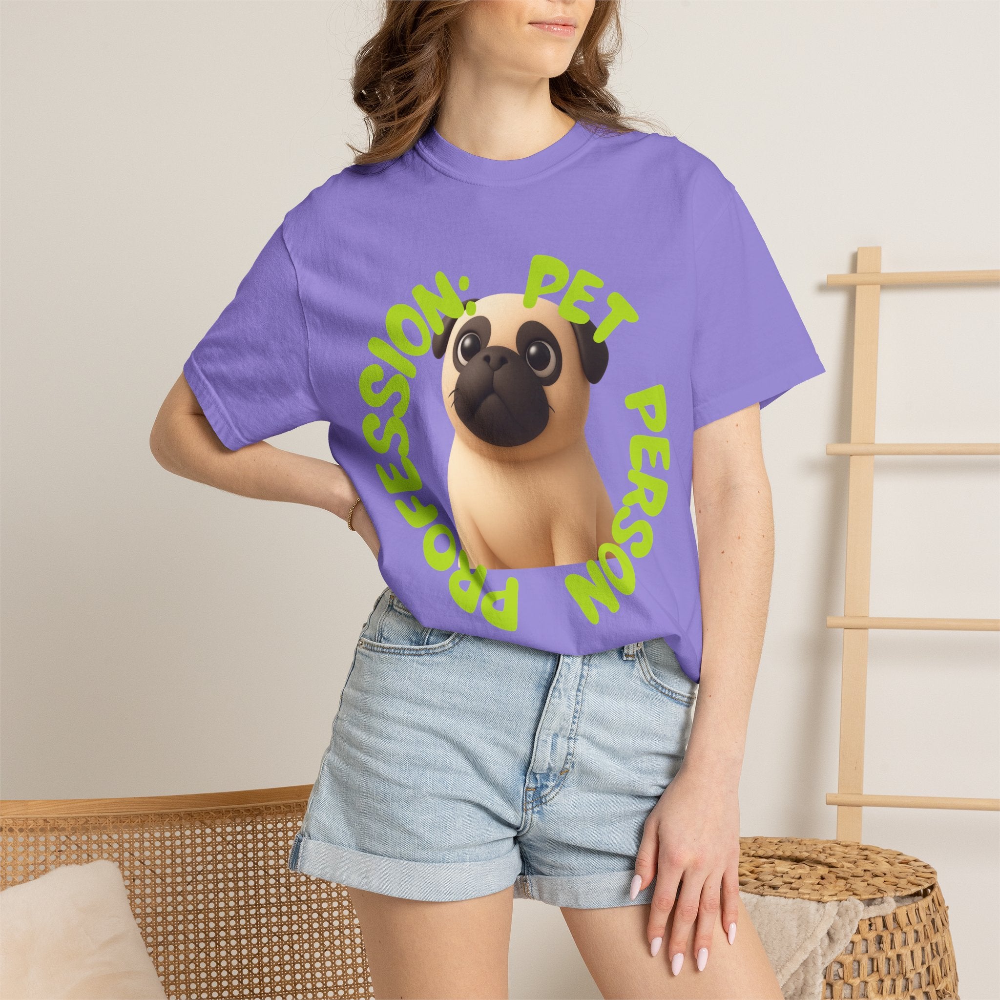 Pet Person T-Shirt — Cute Pug Graphic "Pet Person Profession" Tee