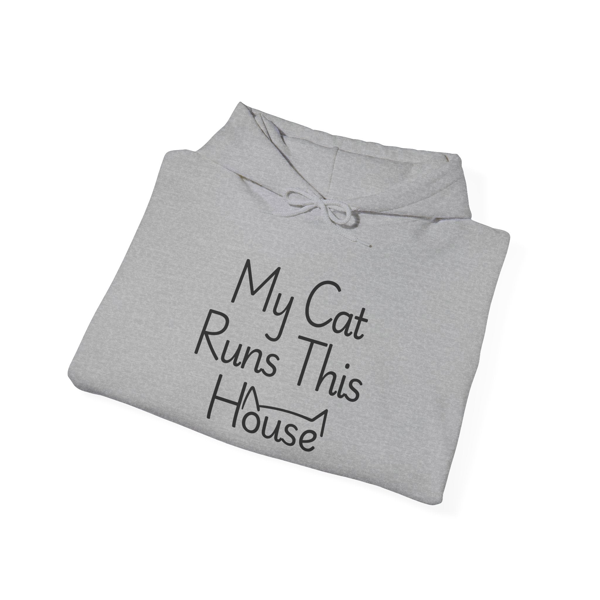 My Cat Runs This House Hoodie – Funny Cat Lover Sweatshirt