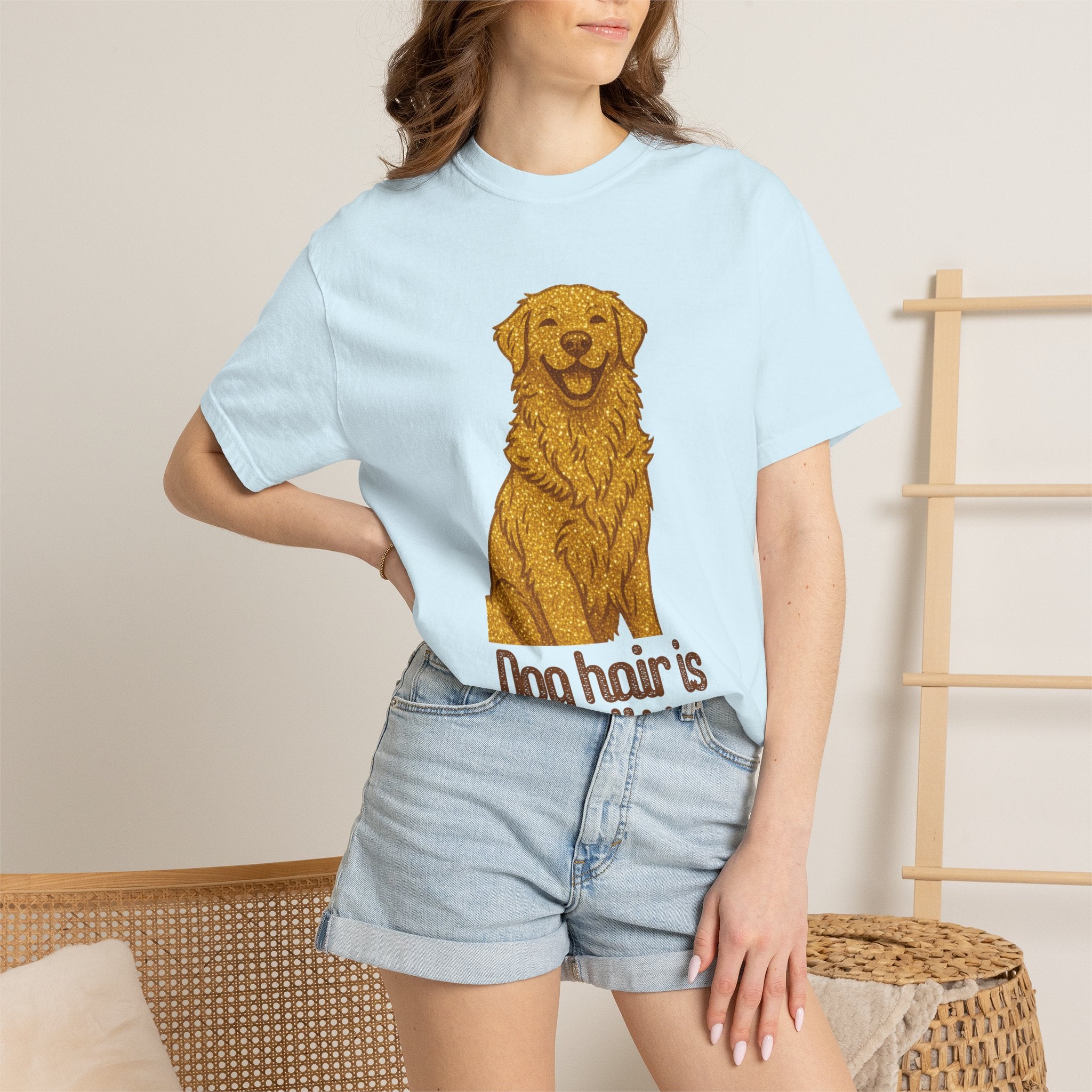 Dog Hair Is My Glitter T-Shirt | Funny Golden Retriever Dog Lover Tee | Cozy Retro Pet Owner Shirt