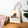Pug Lover Tote Bag — "therapy is expensive. my dog is free." Cotton Canvas Tote