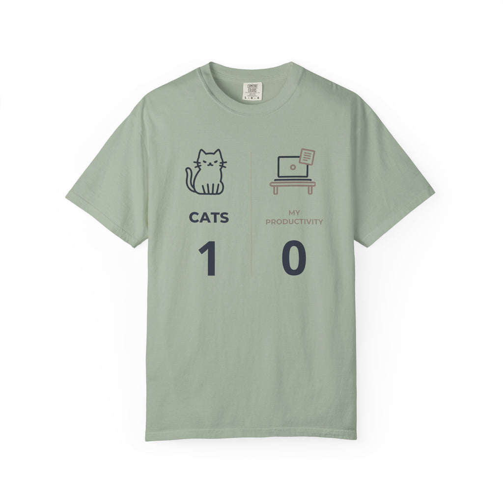 Cats 1, Productivity 0 T-Shirt — Funny Cat Lover Graphic Tee
