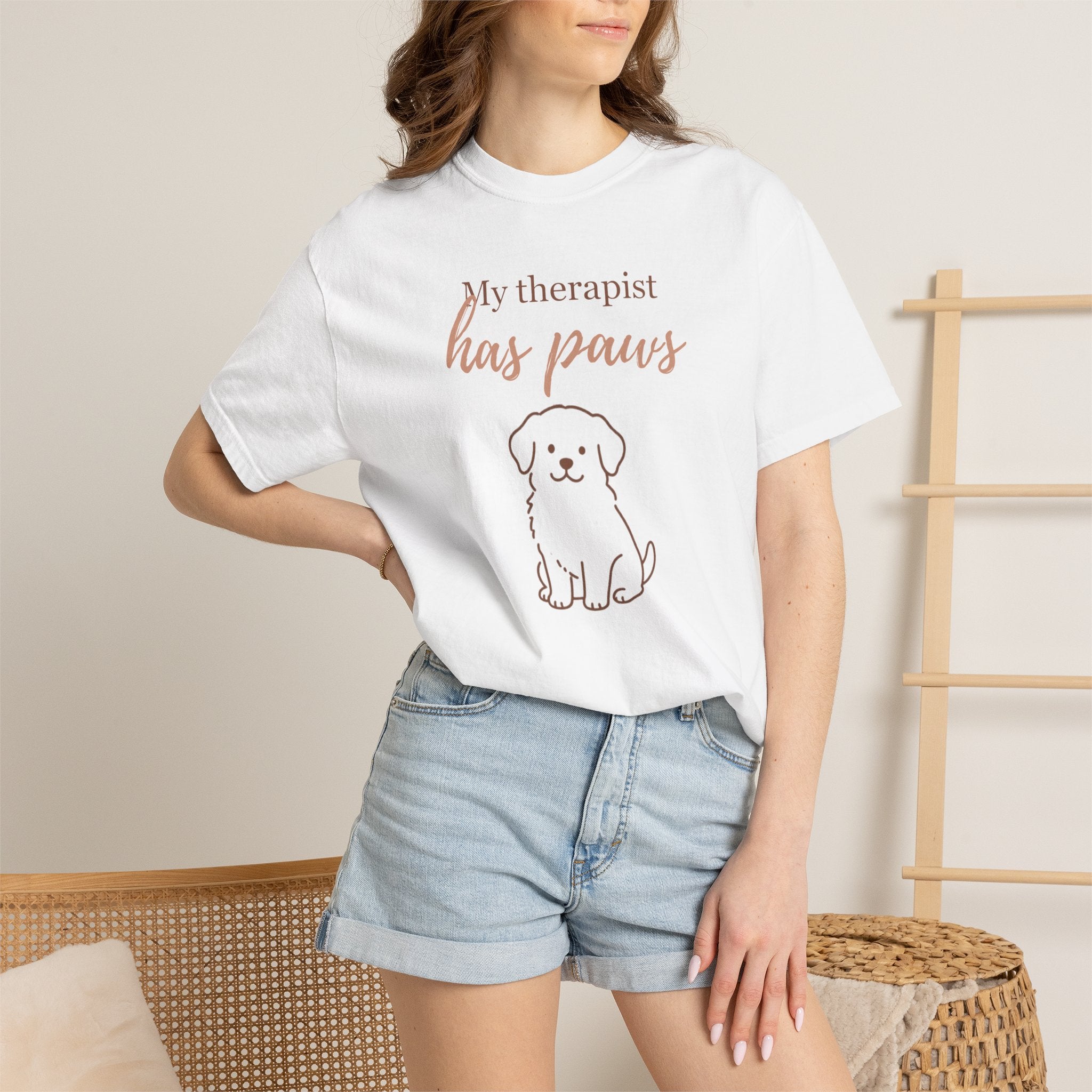 My Therapist Has Paws T-Shirt — Cute Dog Lover Graphic Tee