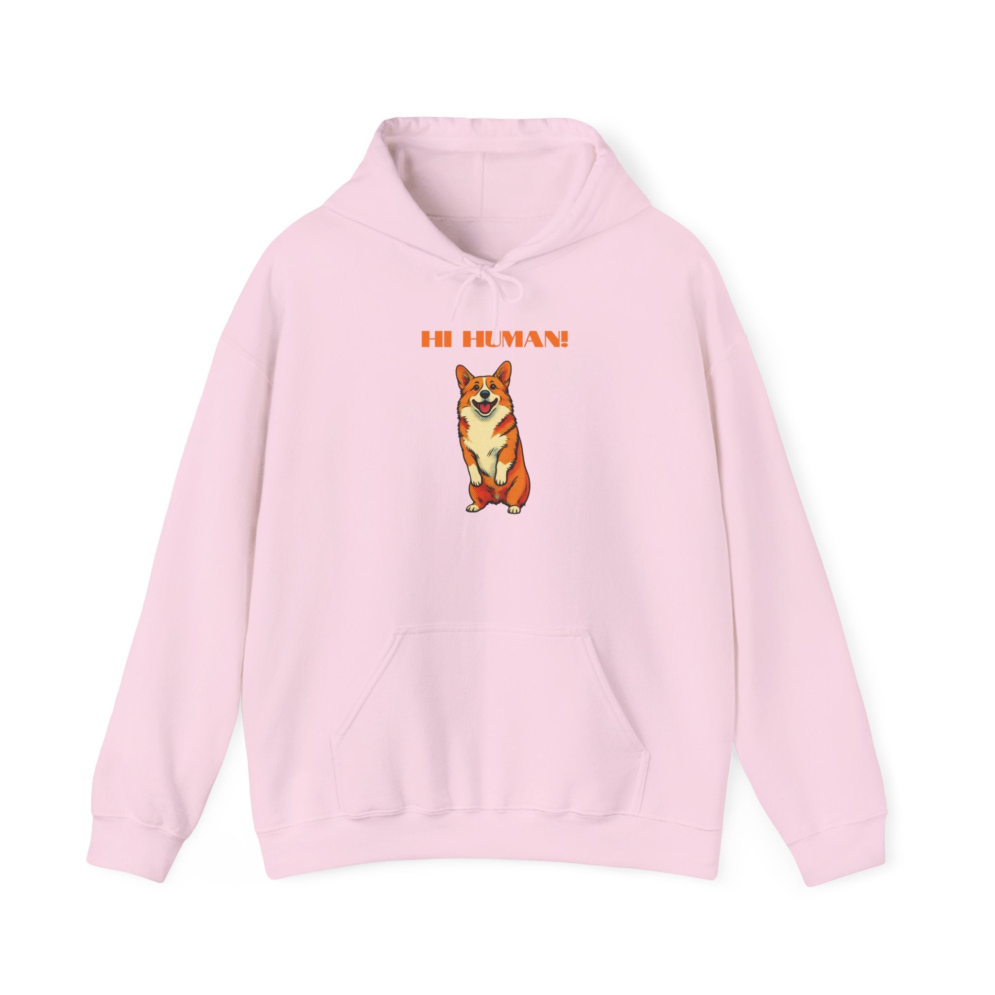 Corgi 'Hi Human!' Hoodie — Cute Dog Graphic Pullover