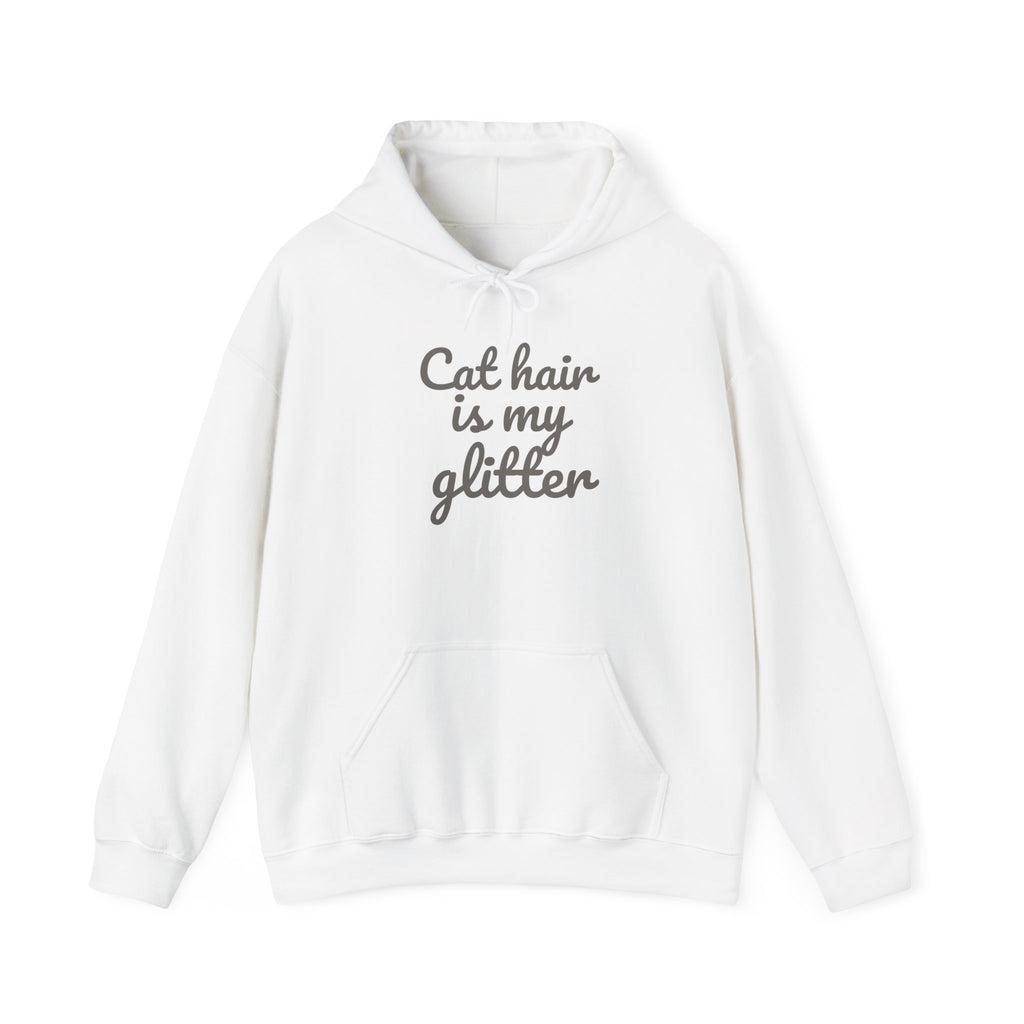Cat Hair Is My Glitter Hoodie — Funny Cat Lover Pullover