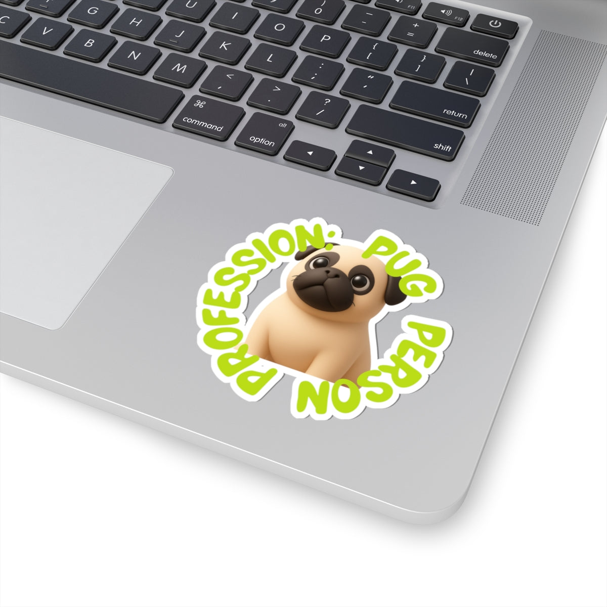 Pug Person Profession Sticker — Cute Kiss-Cut Pug Laptop Decal