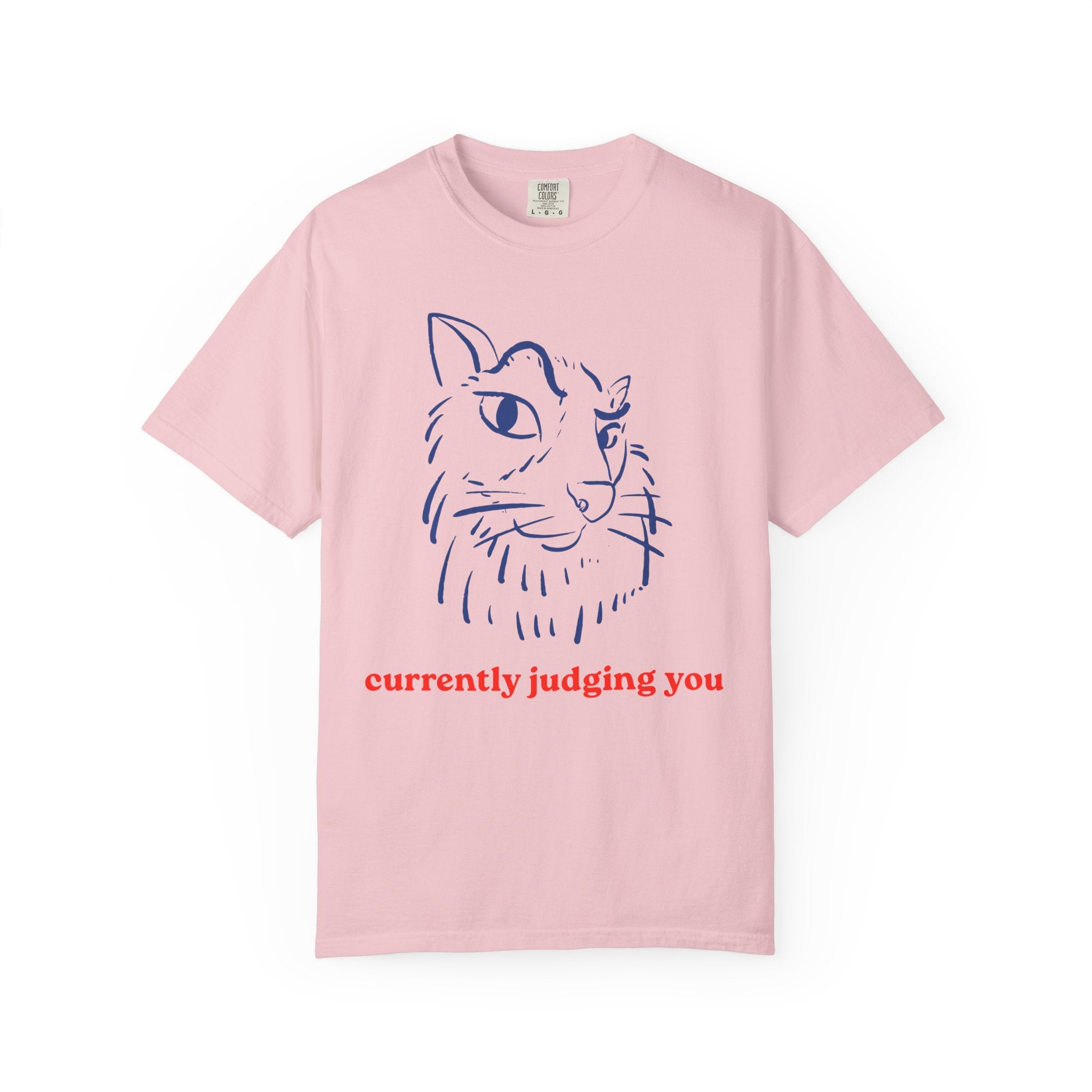 Cat Sketch Tee — "currently judging you" Graphic T-Shirt
