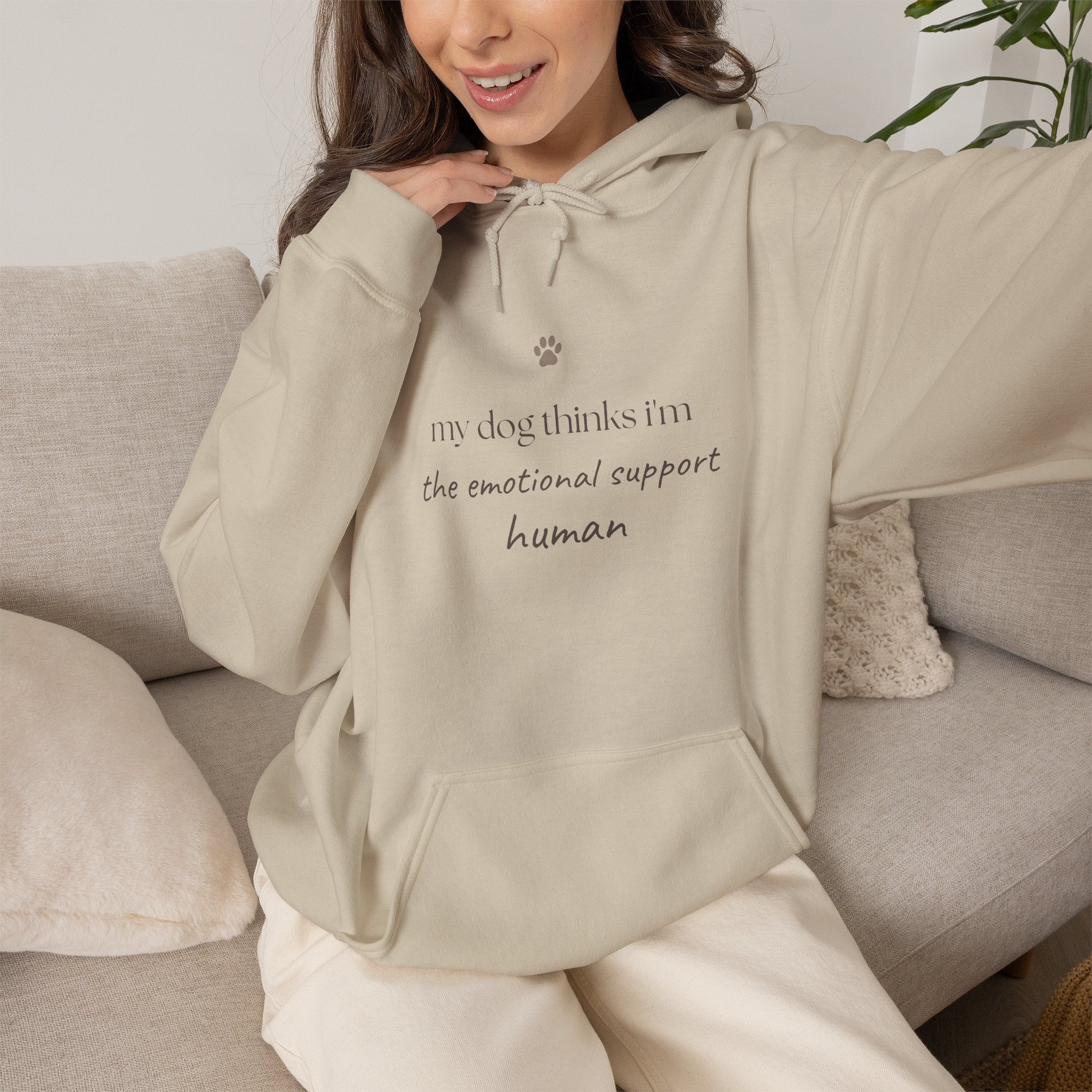 Hoodie — 'Not Only Thanks I'm The Emotional Support Human' Minimal Cozy Pullover