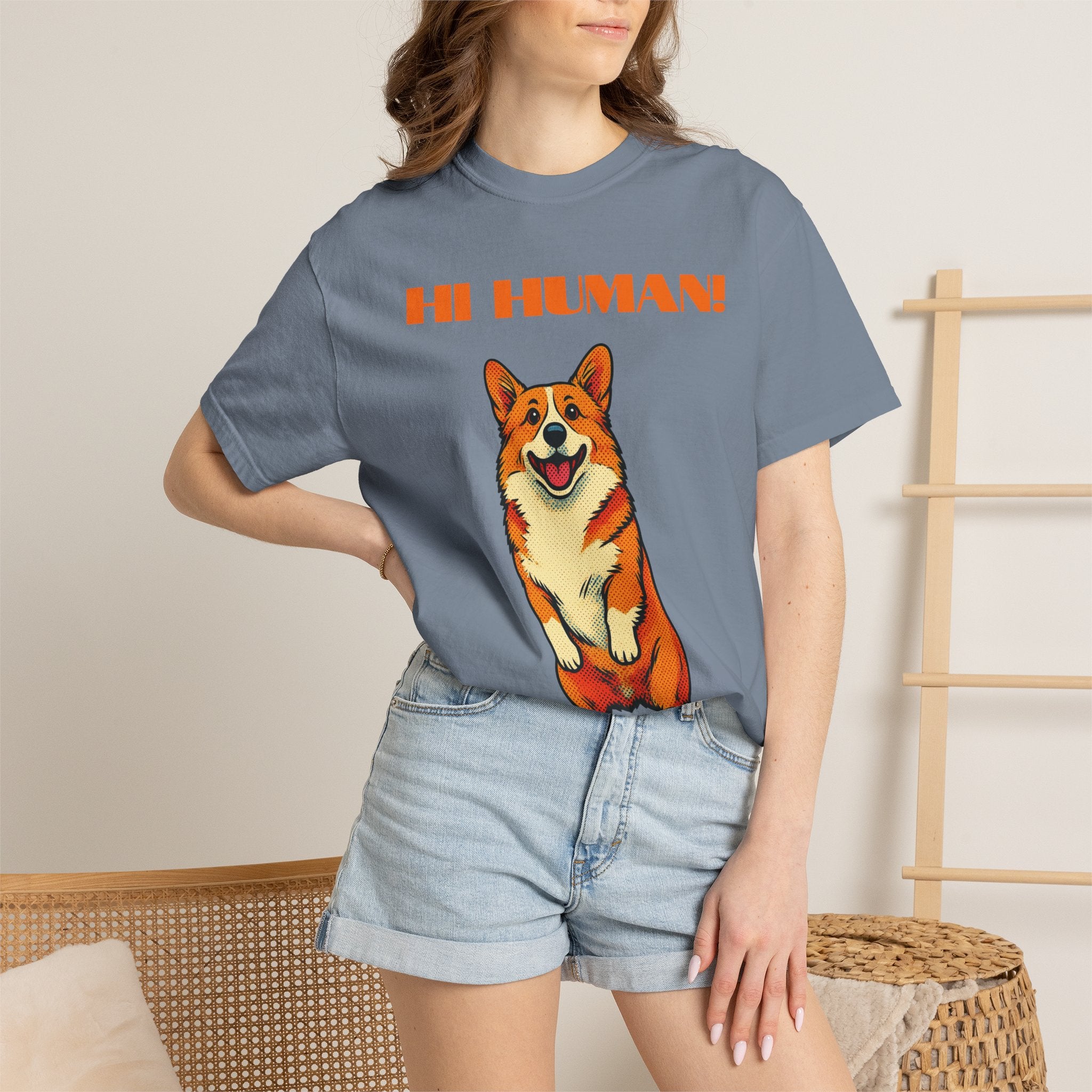 Hi Human! Corgi T-Shirt — Cute Dog Graphic Tee for Dog Lovers