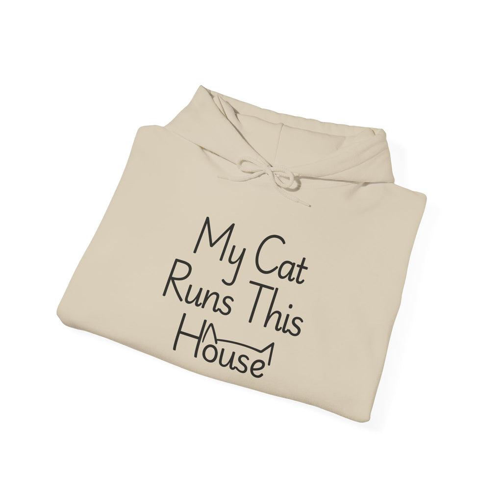 My Cat Runs This House Hoodie – Funny Cat Lover Sweatshirt