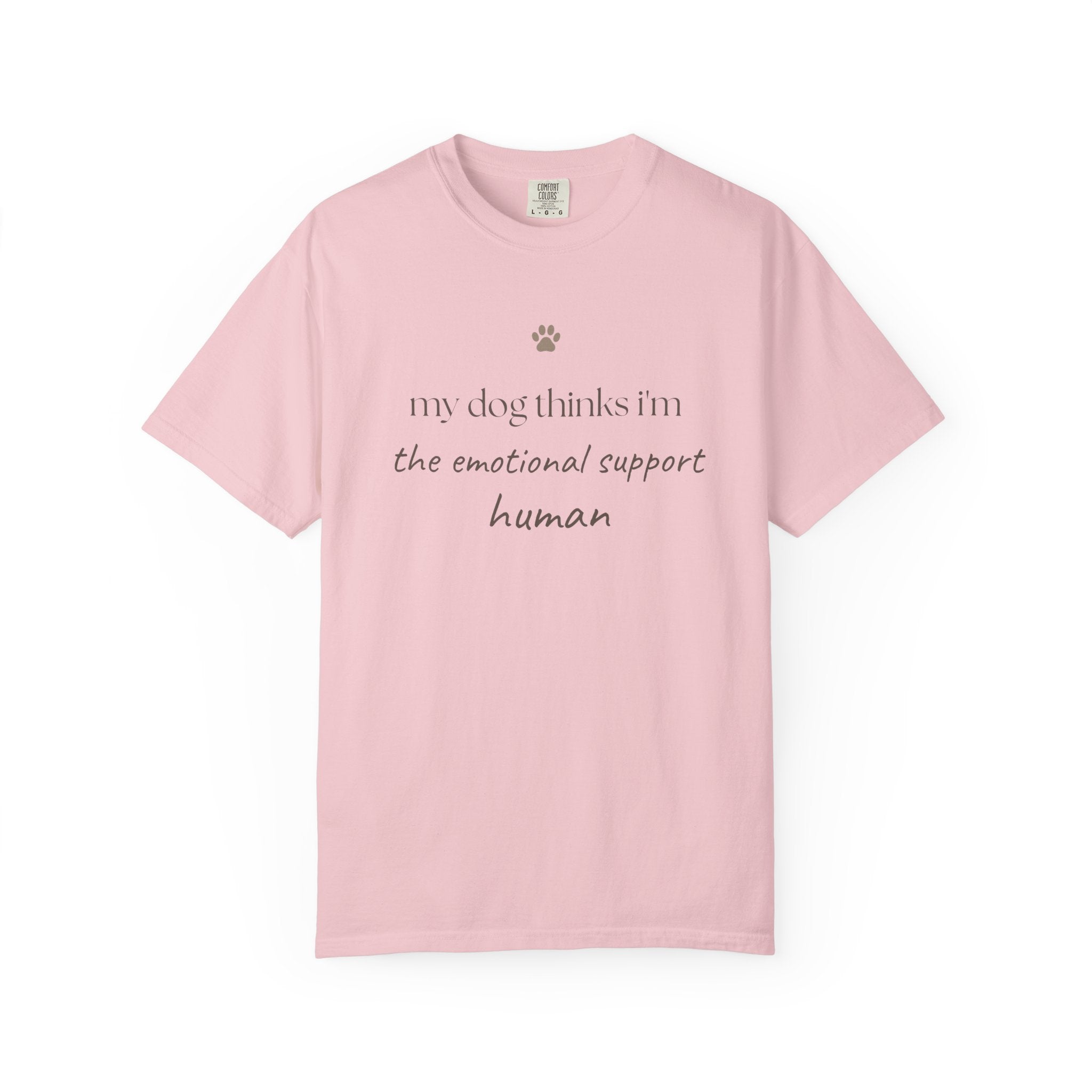 Dog Lover T-Shirt — "My Dog Thinks I'm the Emotional Support Human" Crew Tee
