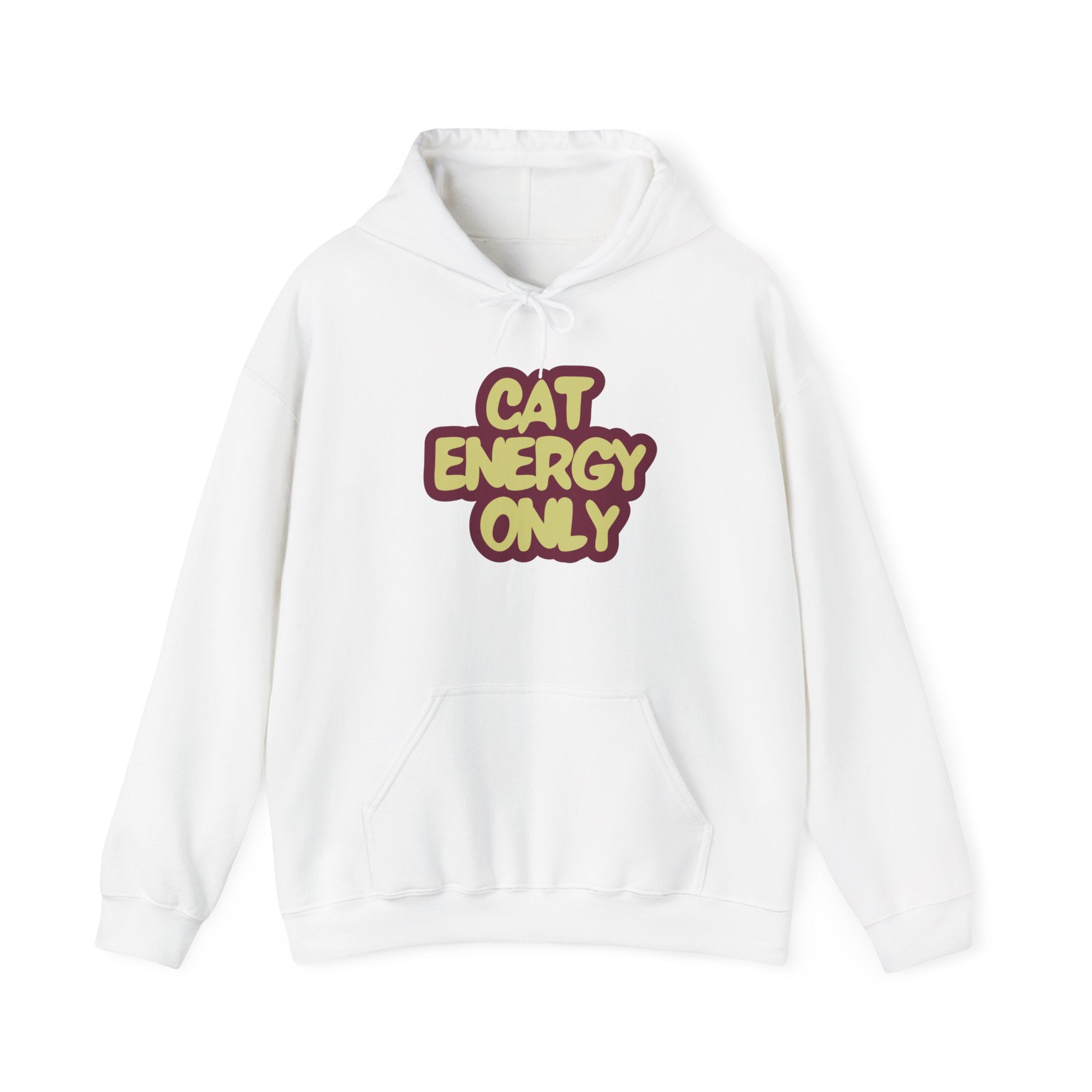 "Cat Energy Only" Graphic Hoodie | Funny Cat Lover Sweatshirt, Cozy Gift for Cat Moms & Cat Dads